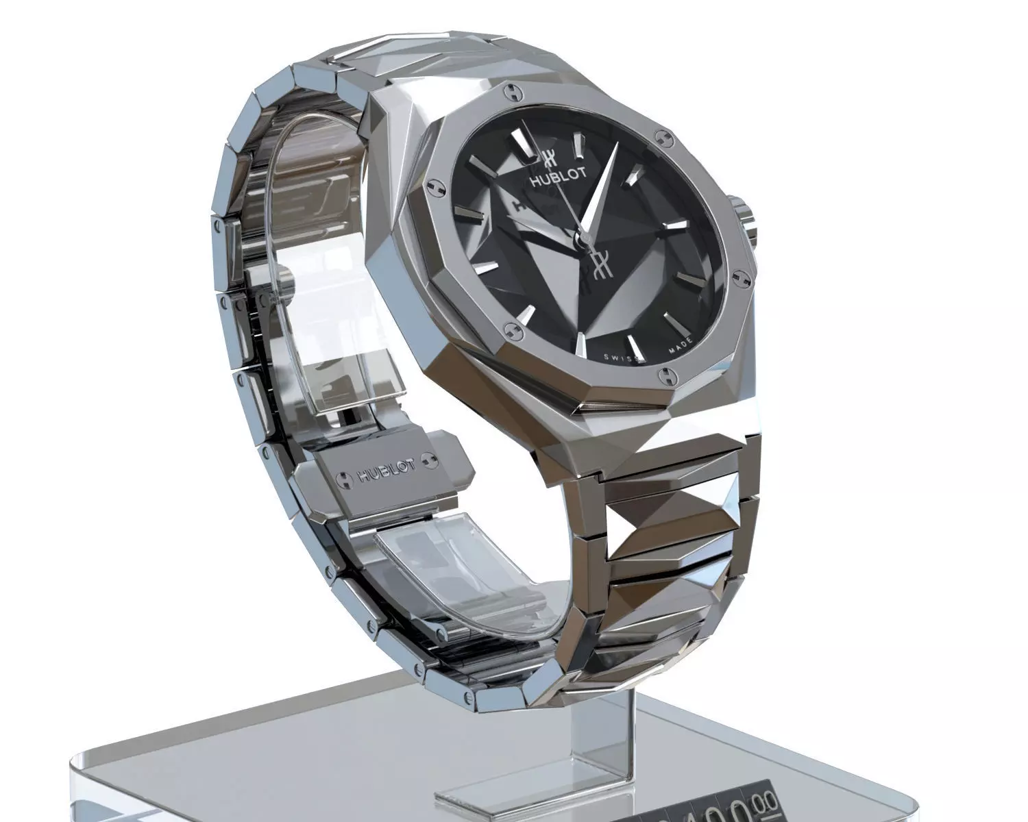 Wristwatch - Hublot - Orlinski Bracelet Titanium - 3dsMax - Vray 3D model_0