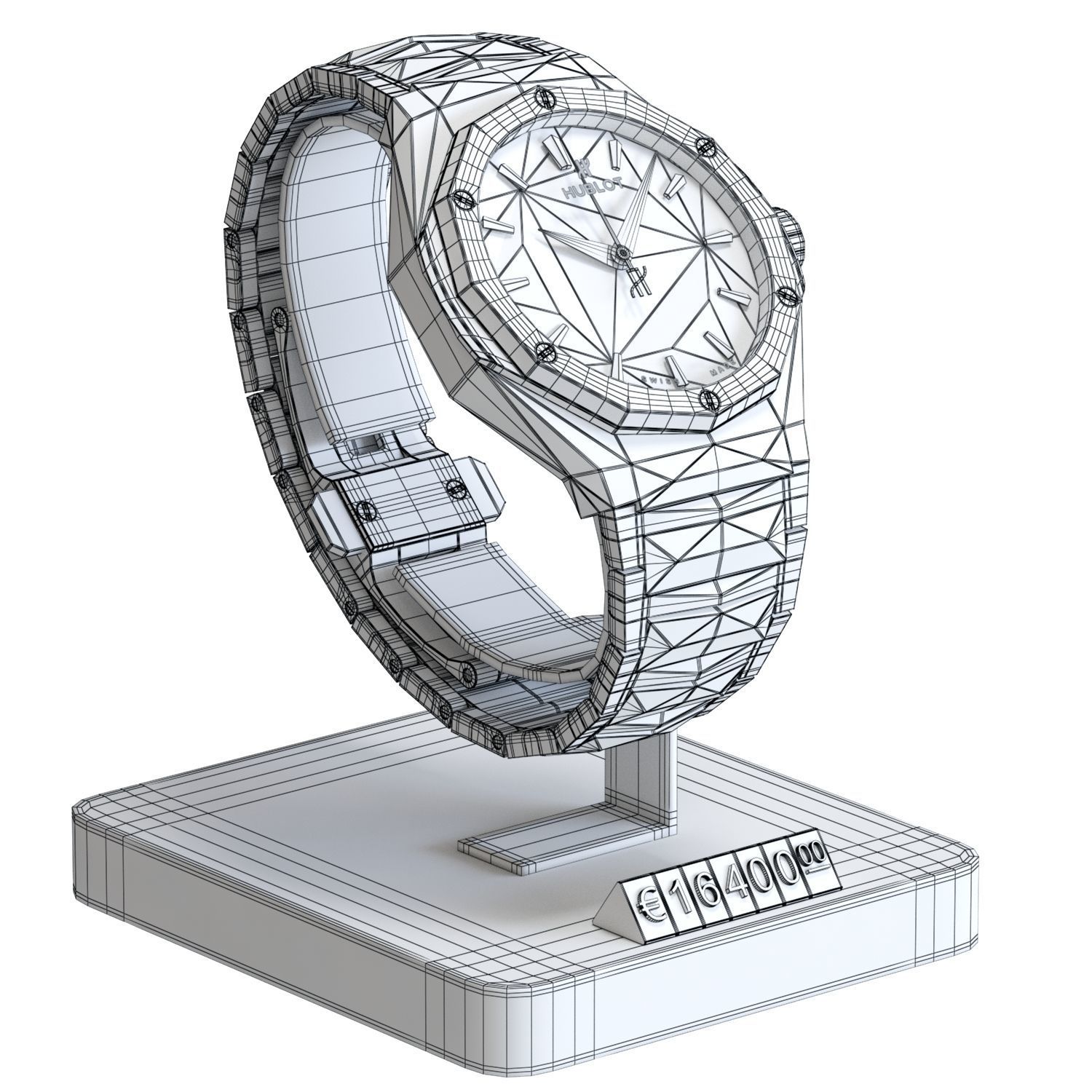 Wristwatch - Hublot - Orlinski Bracelet Titanium - 3dsMax - Vray 3D model_7