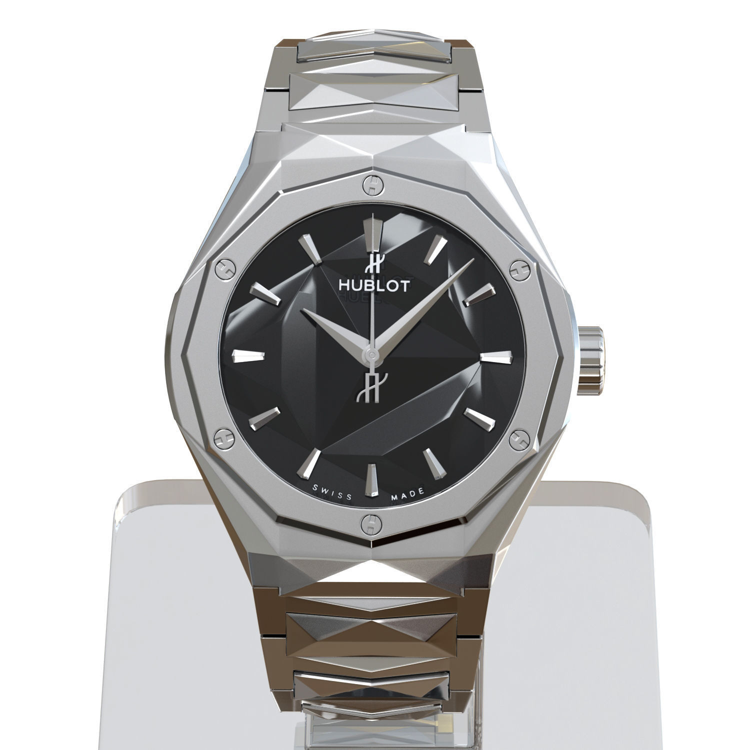 Wristwatch - Hublot - Orlinski Bracelet Titanium - 3dsMax - Vray 3D model_1