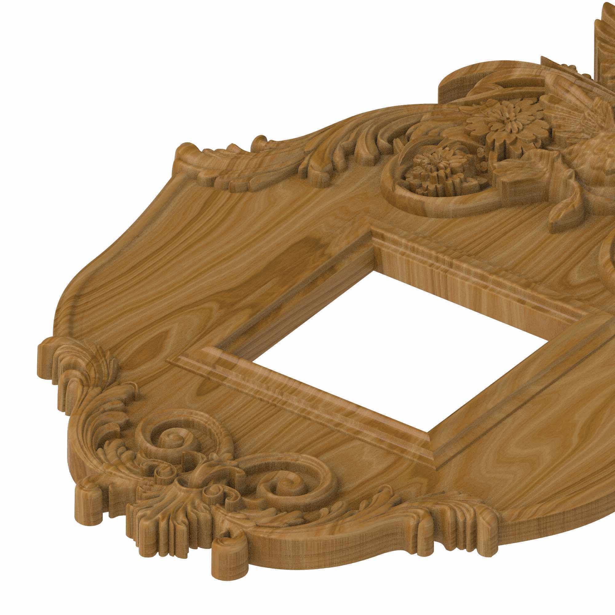 Carved picture frame STL 3D model_2