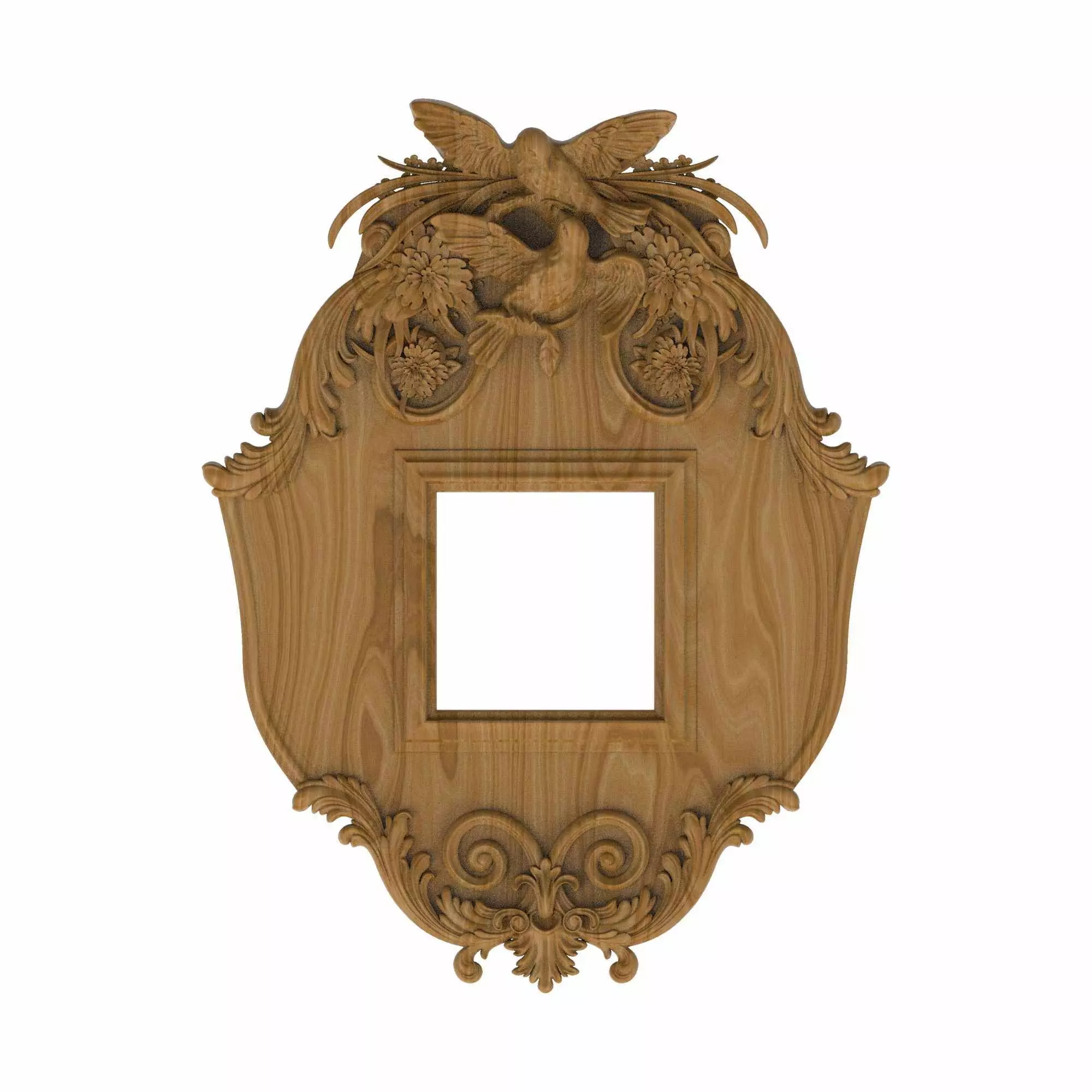 Carved picture frame STL 3D model_0