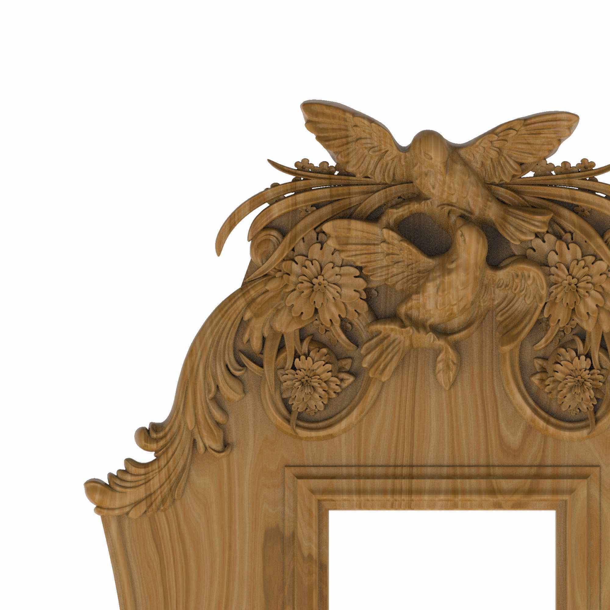 Carved picture frame STL 3D model_1