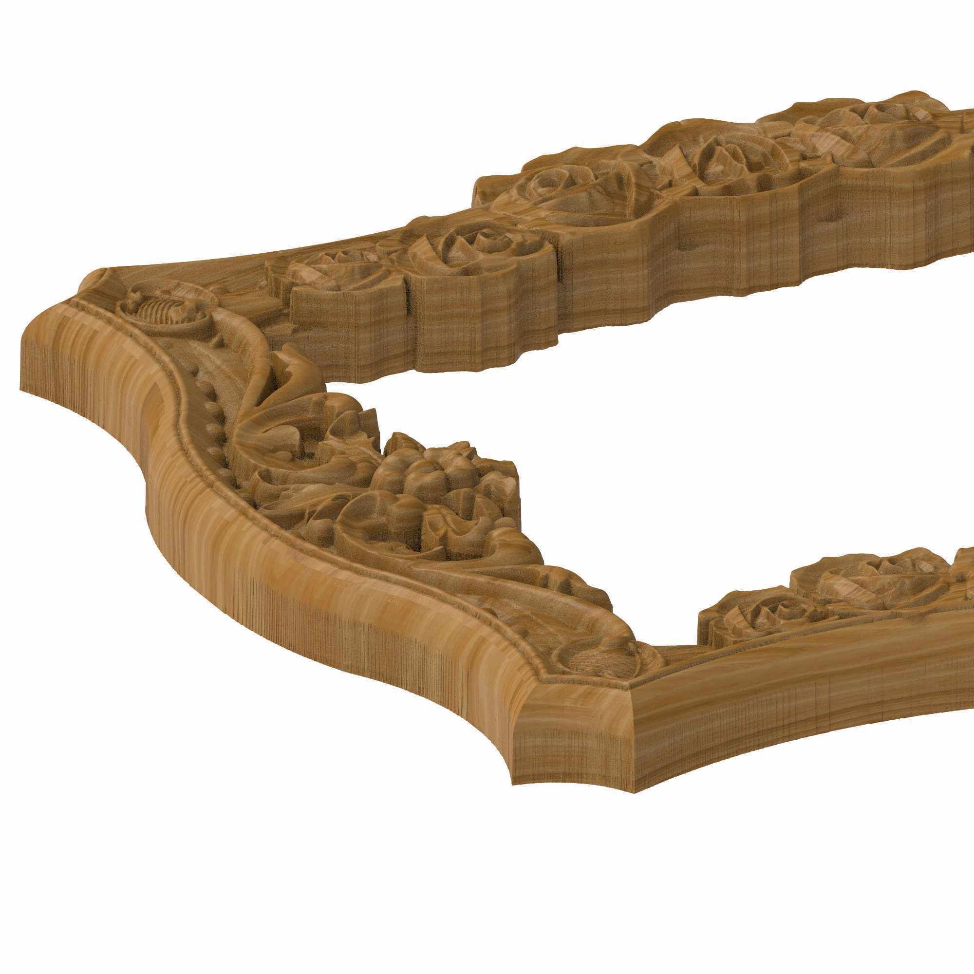 Carved picture frame STL 3D model_2
