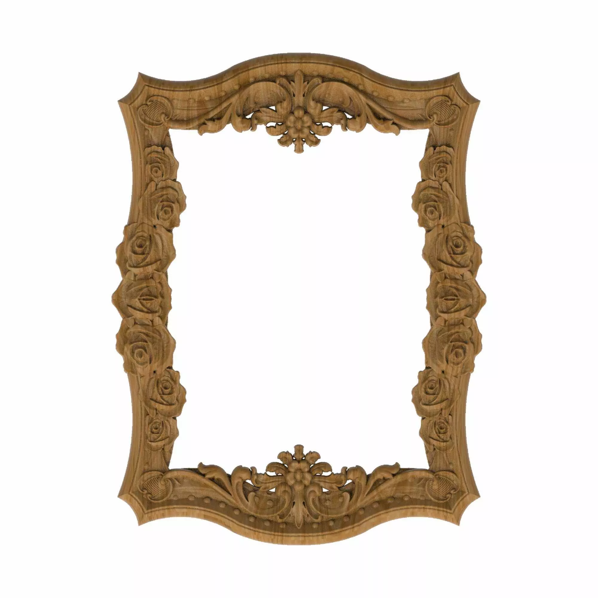 Carved picture frame STL 3D model_0