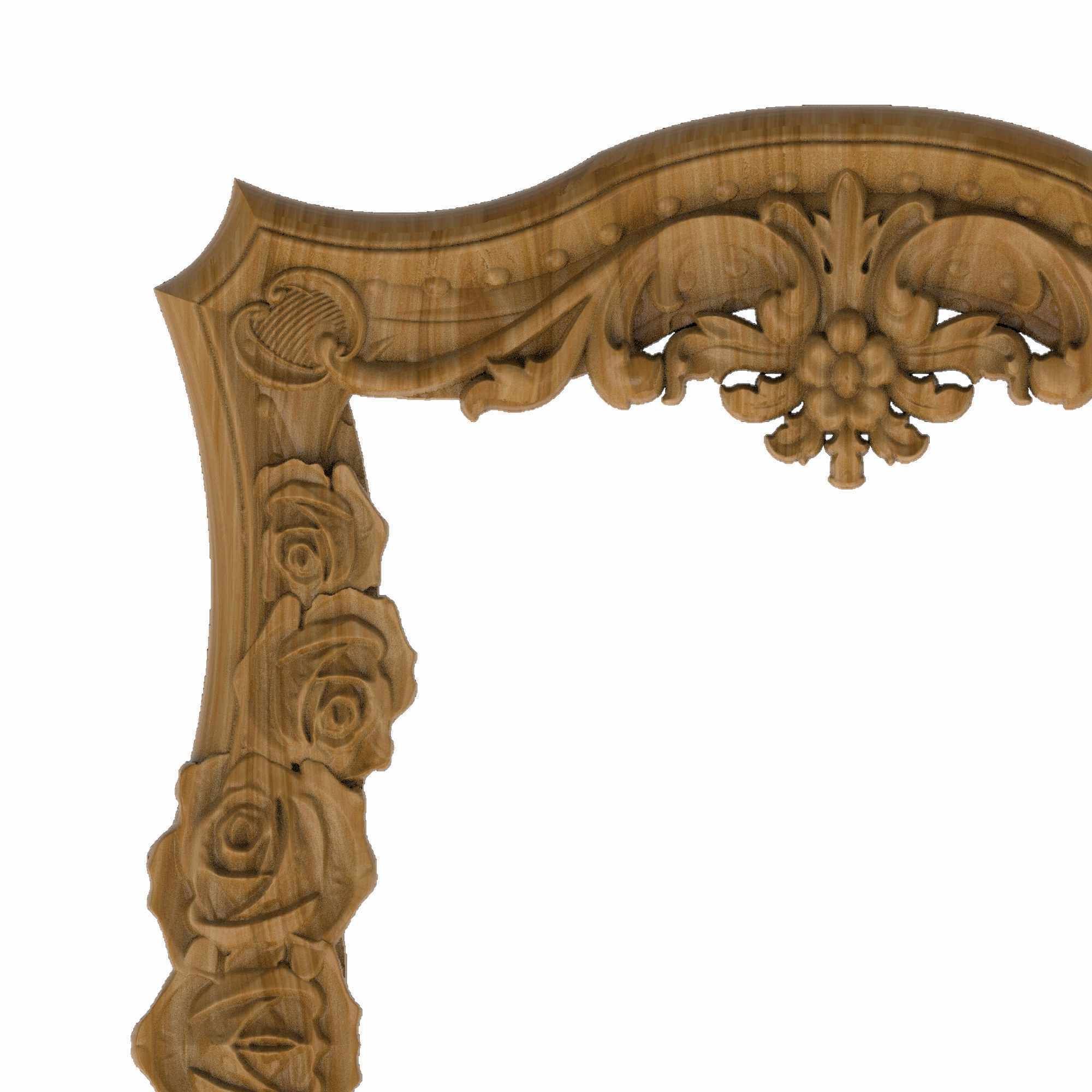 Carved picture frame STL 3D model_1