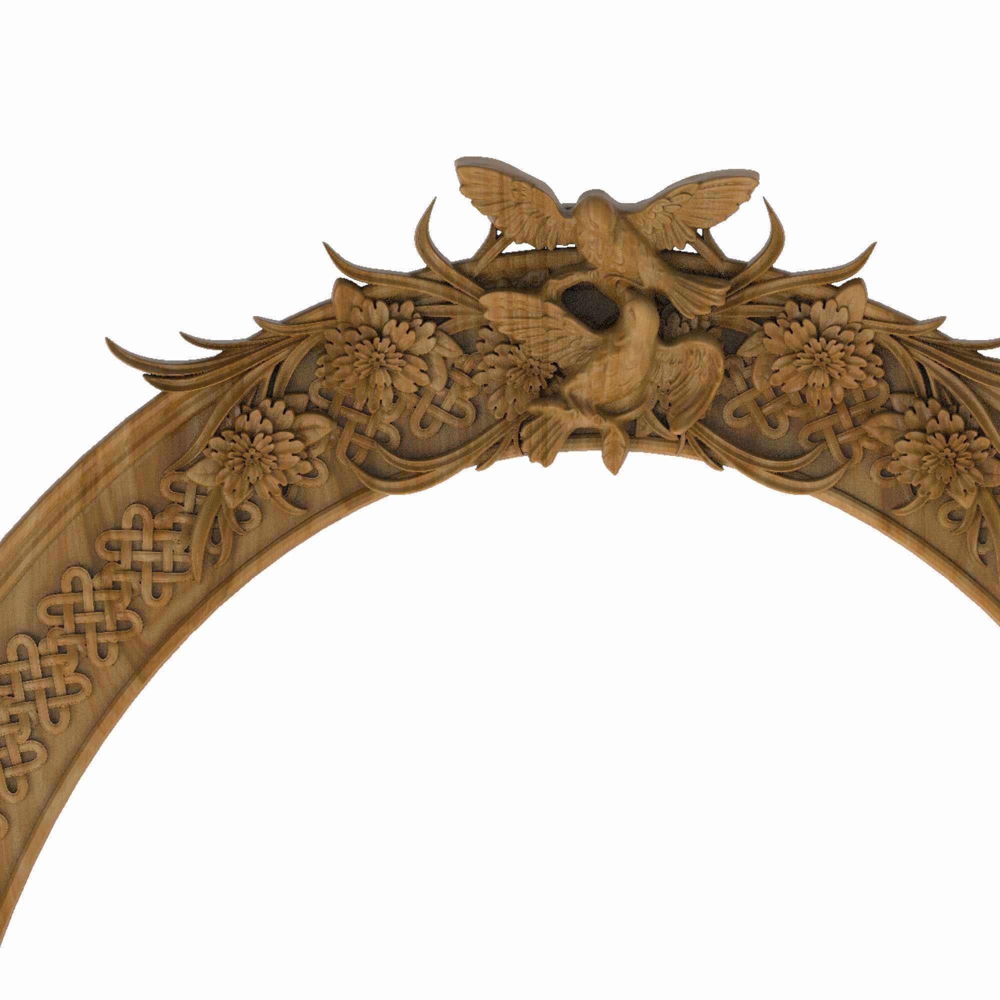 Carved picture frame STL 3D model_1