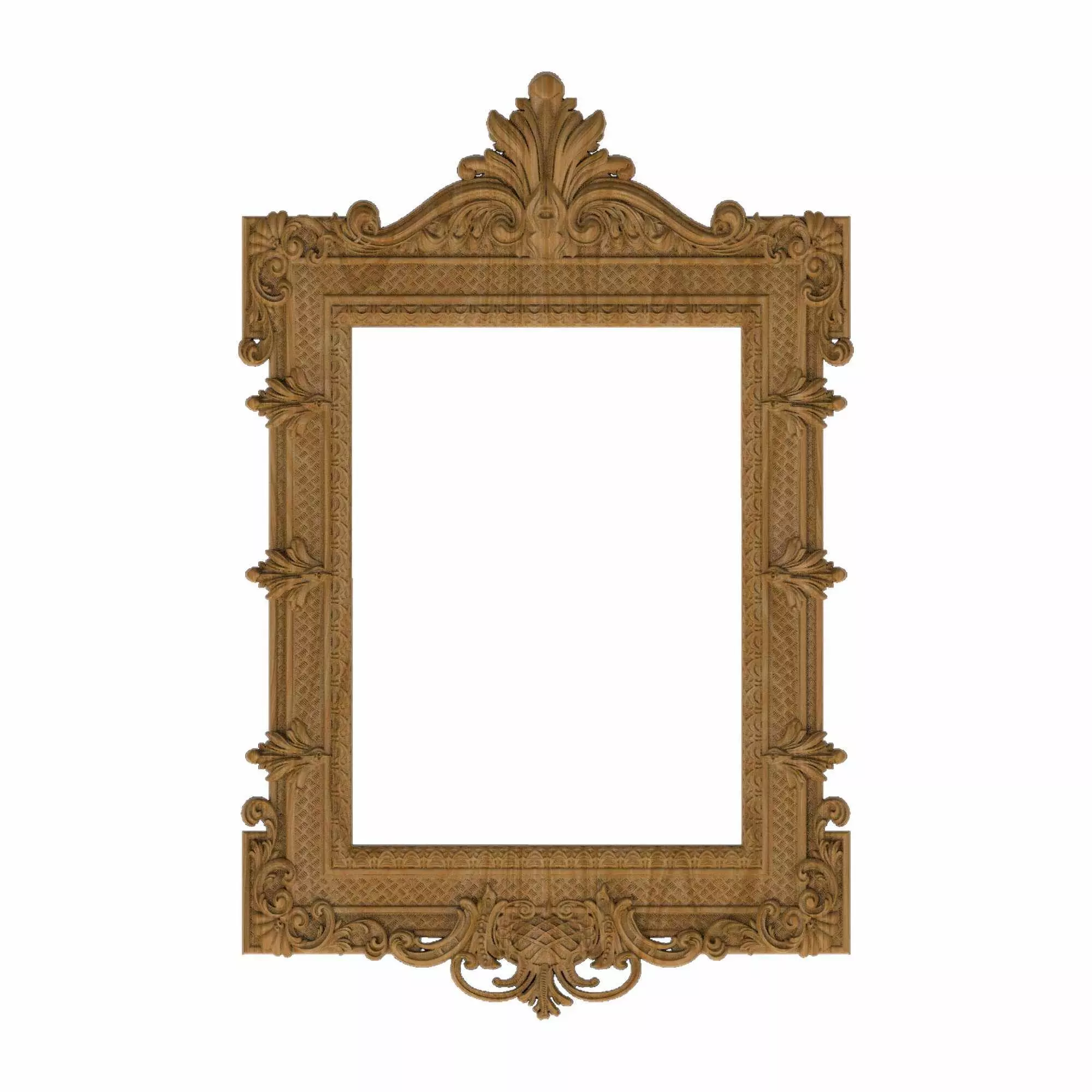 Carved picture frame STL 3D model_0