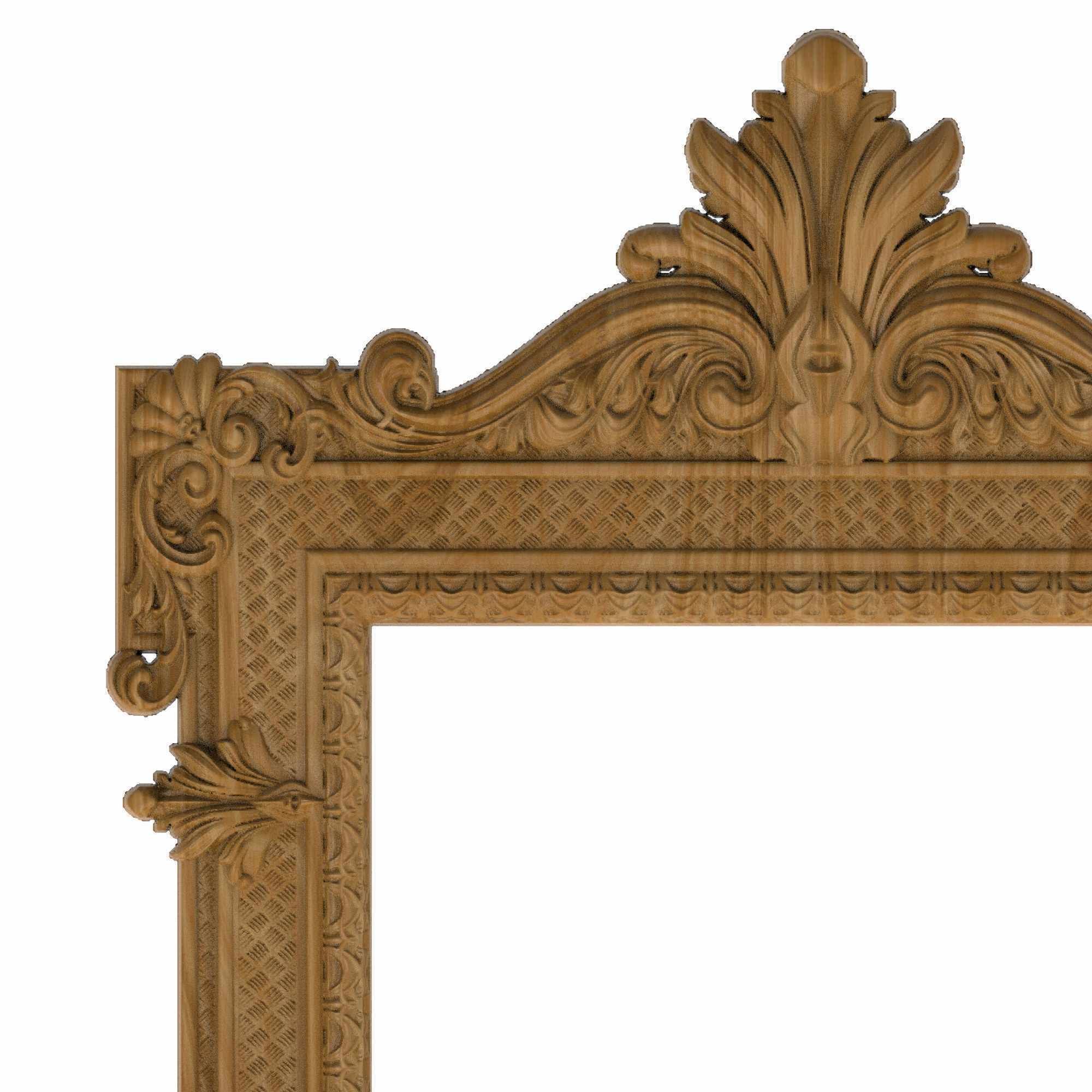 Carved picture frame STL 3D model_1