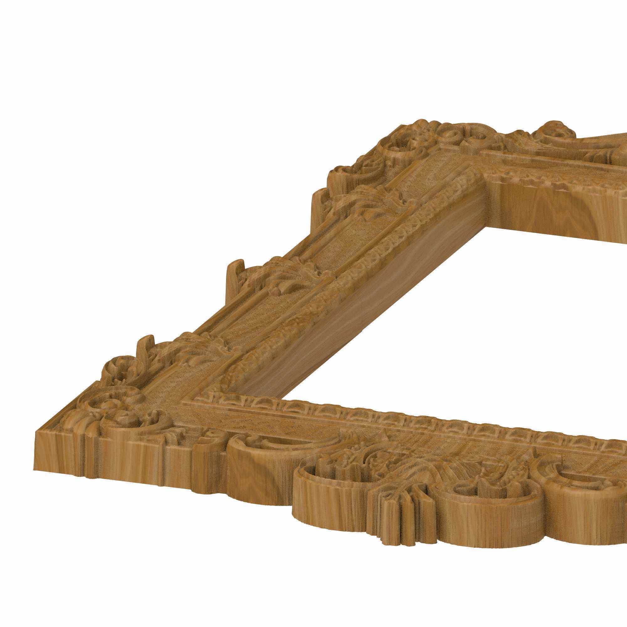 Carved picture frame STL 3D model_2