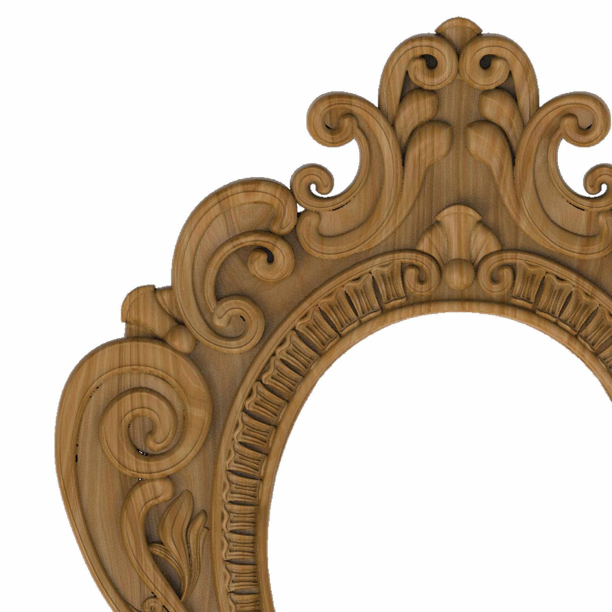 Carved picture frame STL 3D model_1
