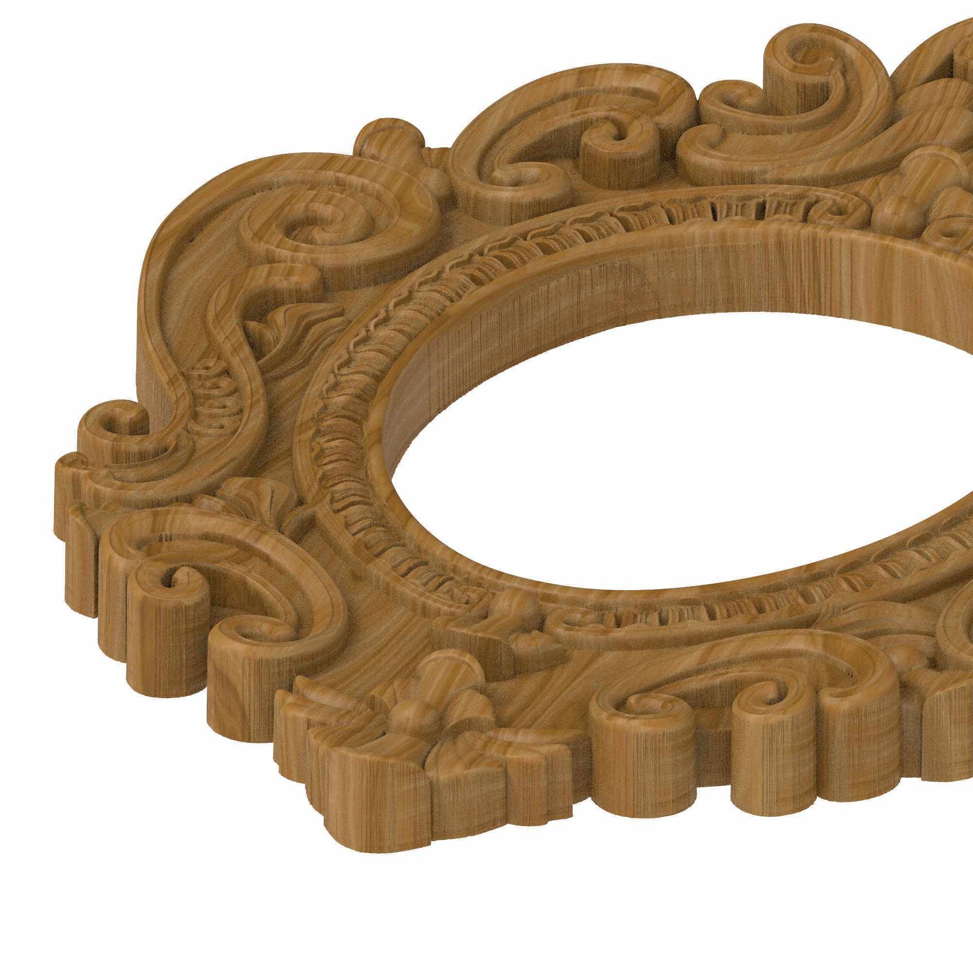 Carved picture frame STL 3D model_2