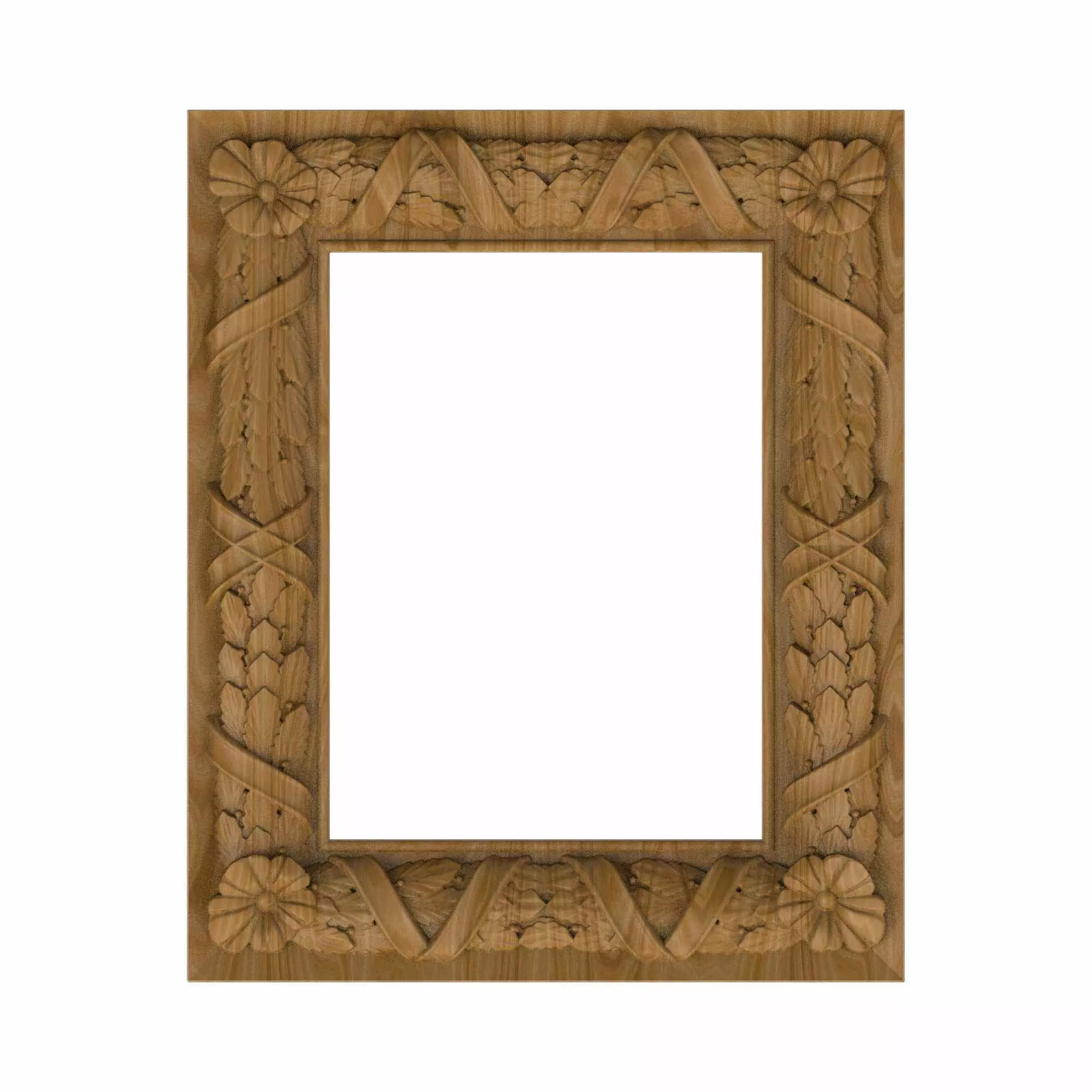 Carved picture frame STL 3D model_0