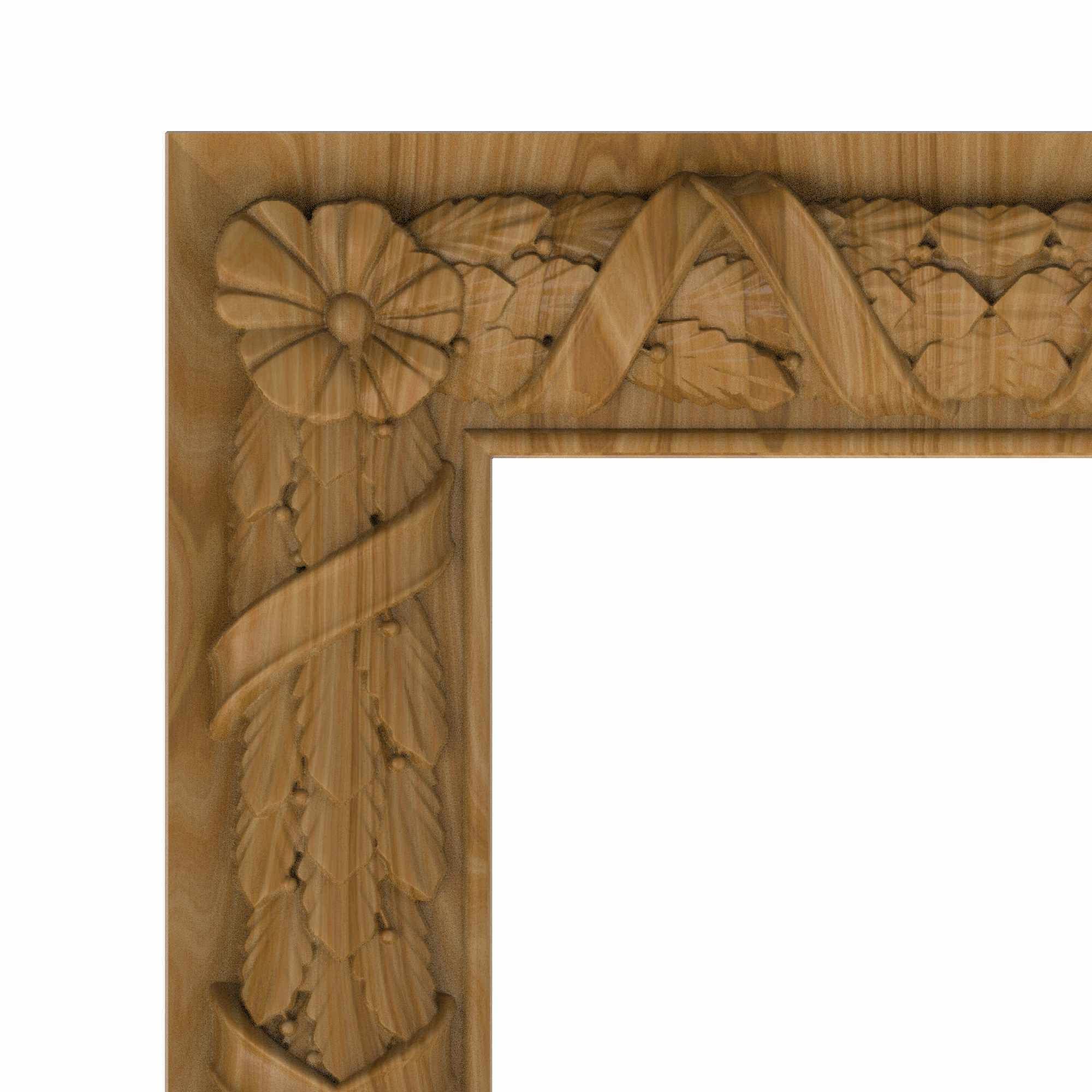 Carved picture frame STL 3D model_1