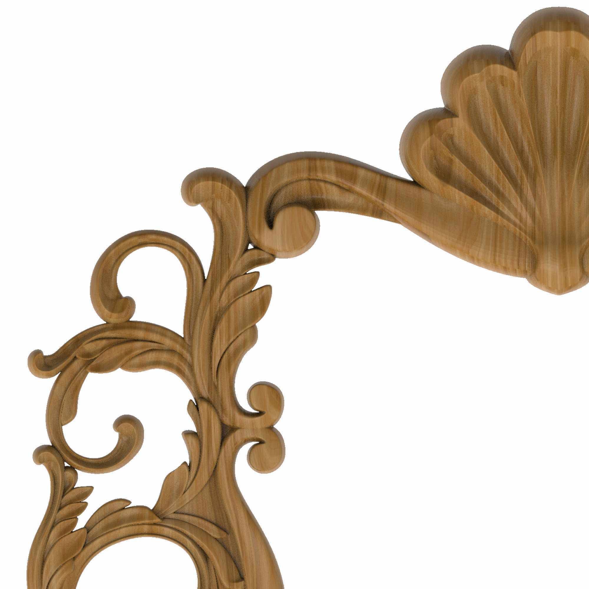 Carved picture frame STL 3D model_1