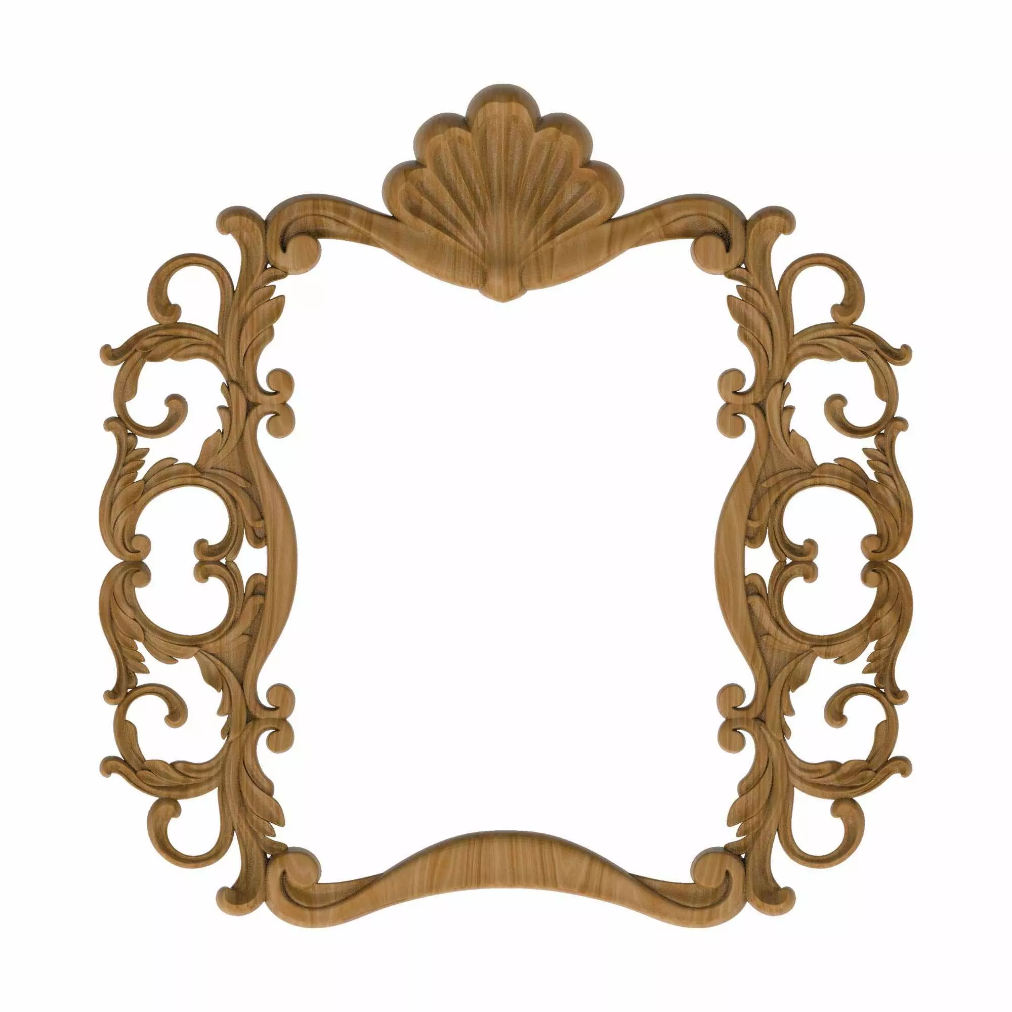 Carved picture frame STL 3D model_0