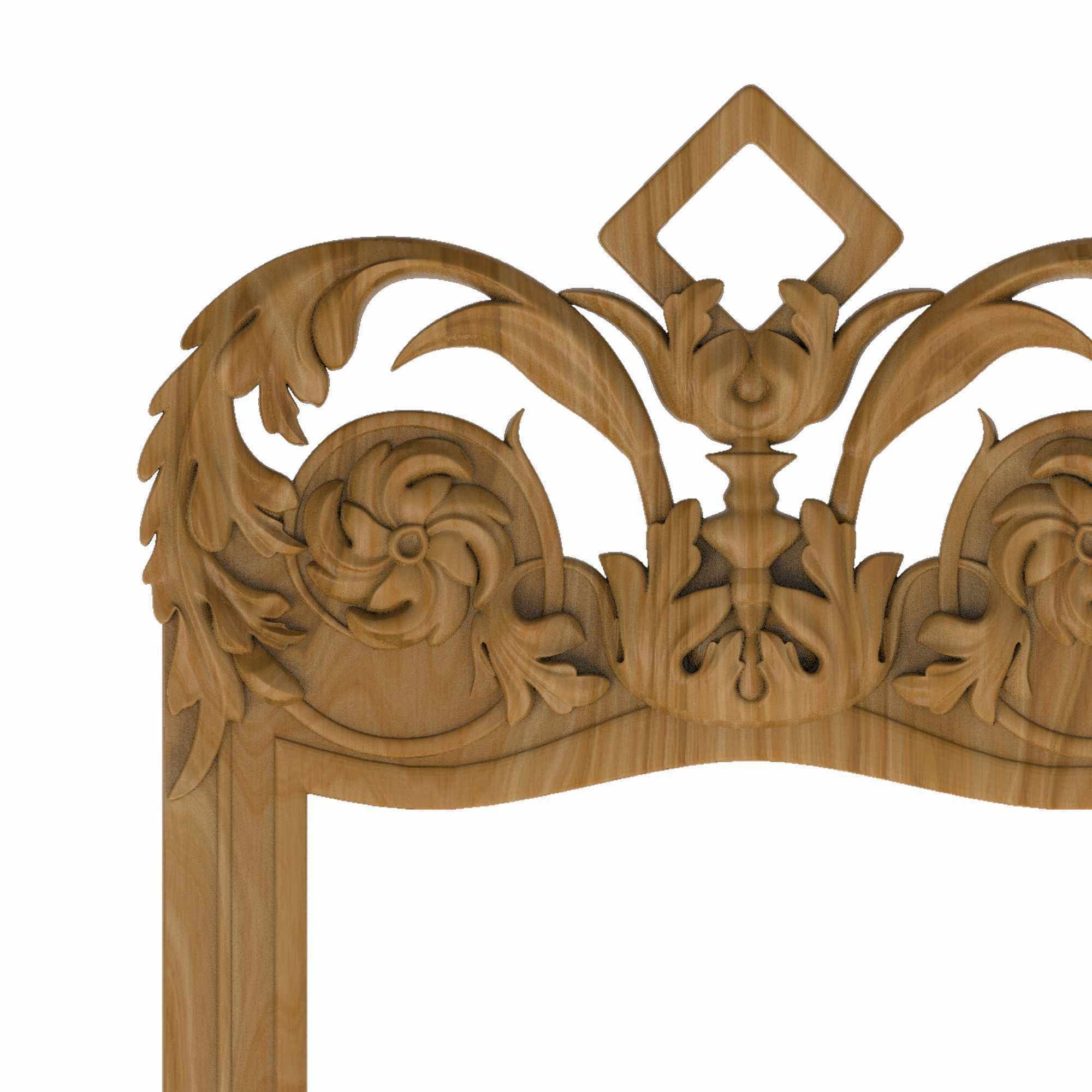 Carved picture frame STL 3D model_1
