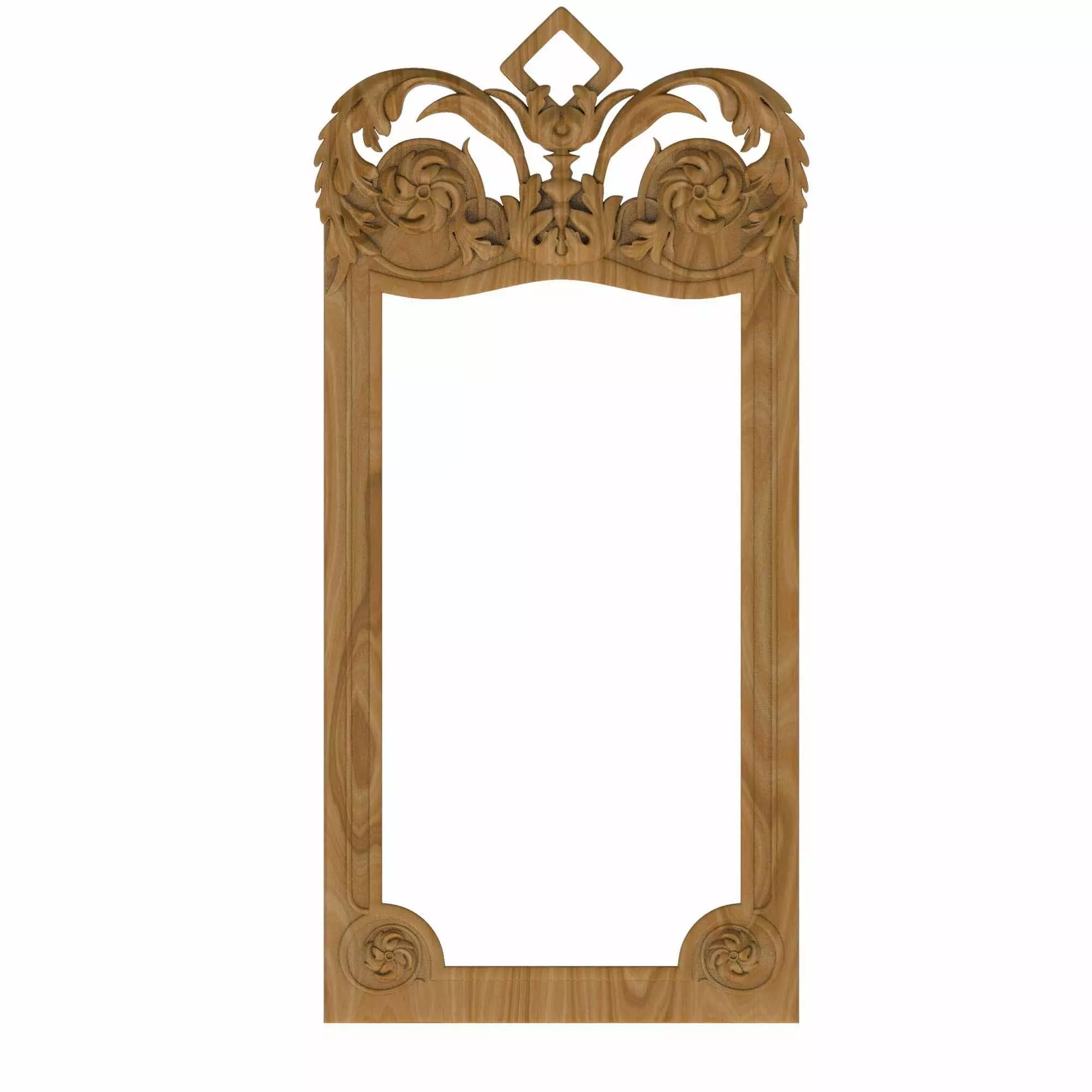 Carved picture frame STL 3D model_0