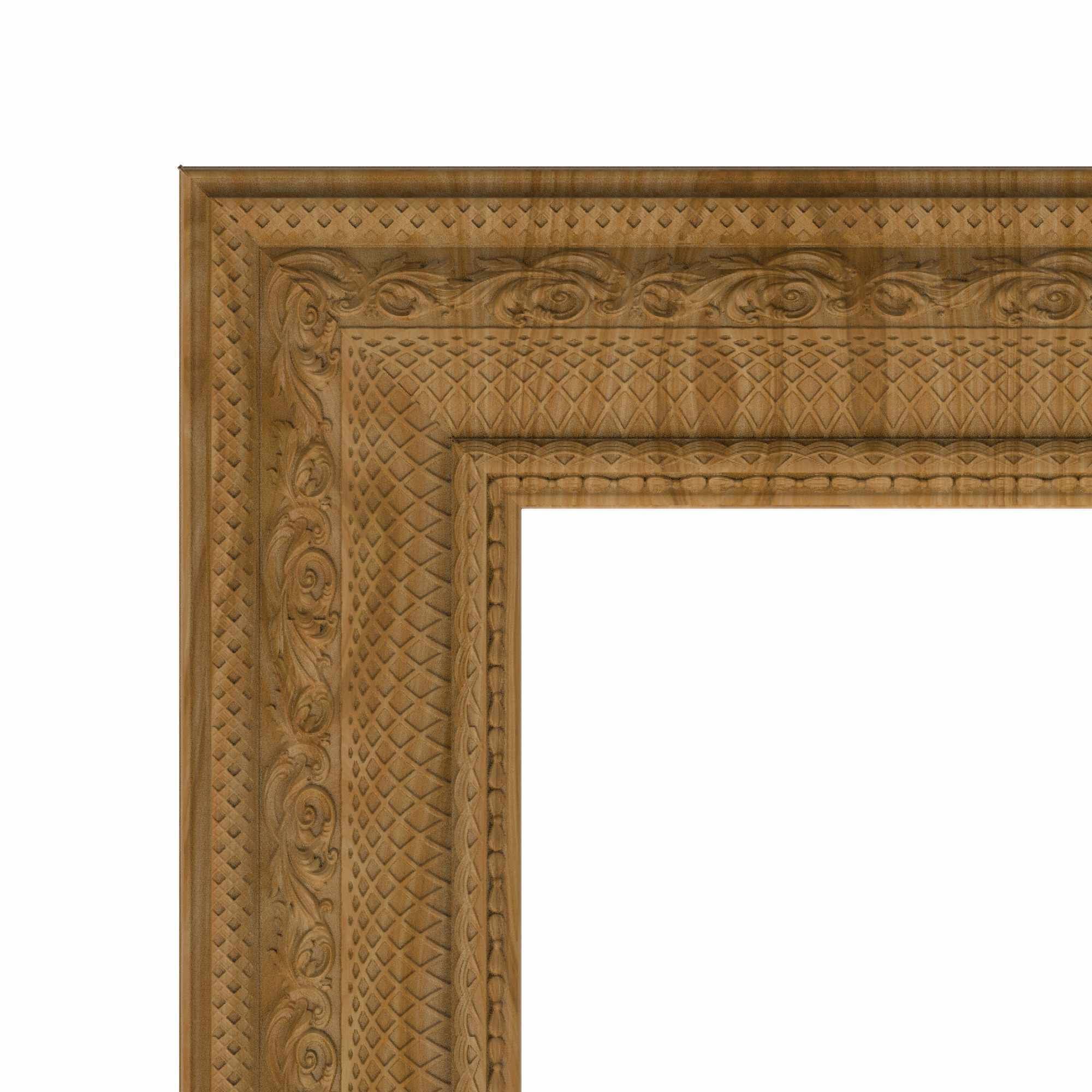 Carved picture frame STL 3D model_1
