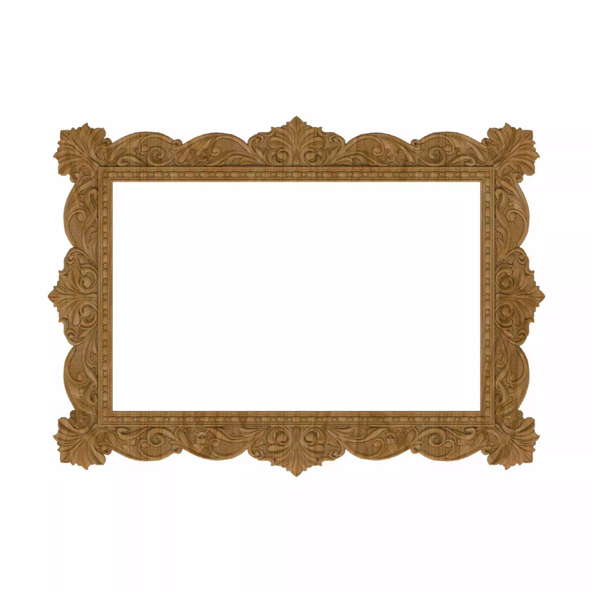 Carved picture frame STL 3D model_0