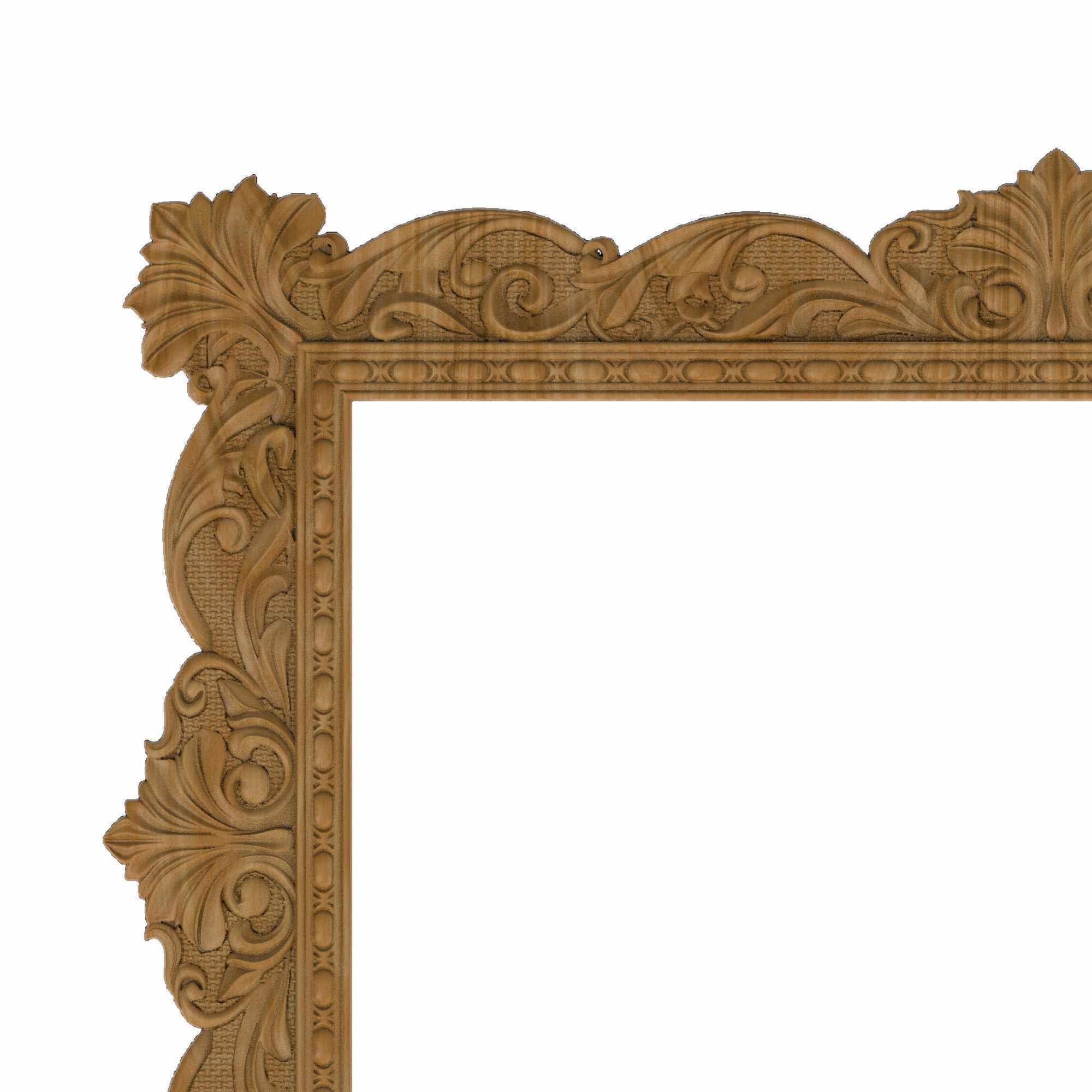 Carved picture frame STL 3D model_1