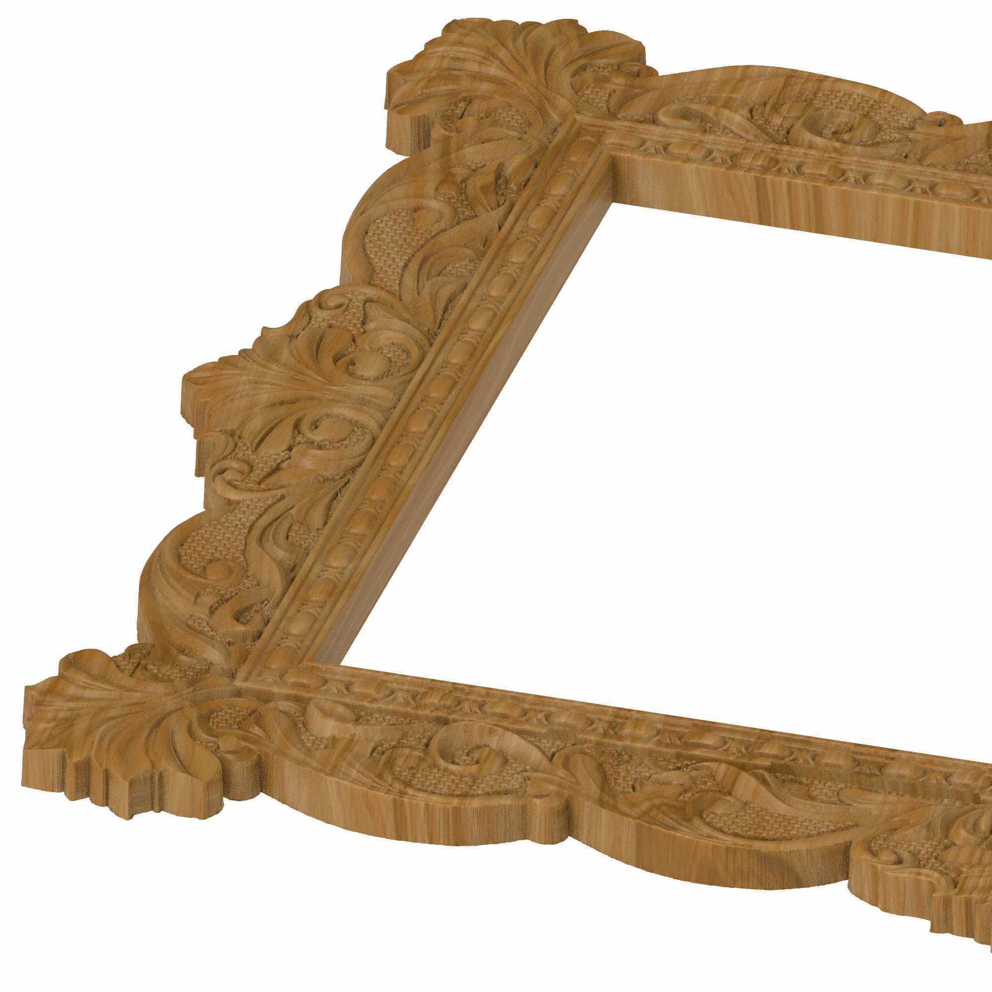 Carved picture frame STL 3D model_2