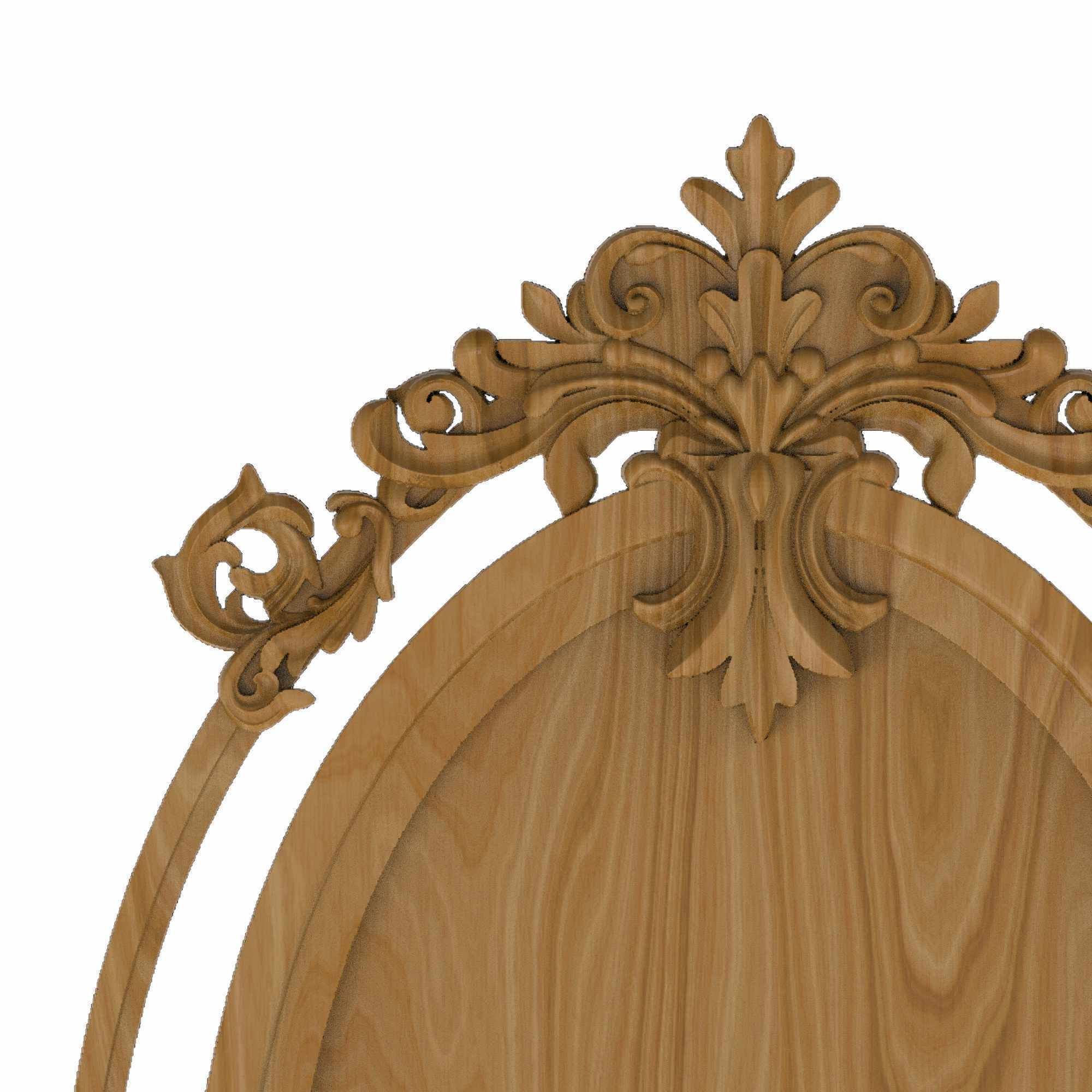 Carved picture frame STL 3D model_1
