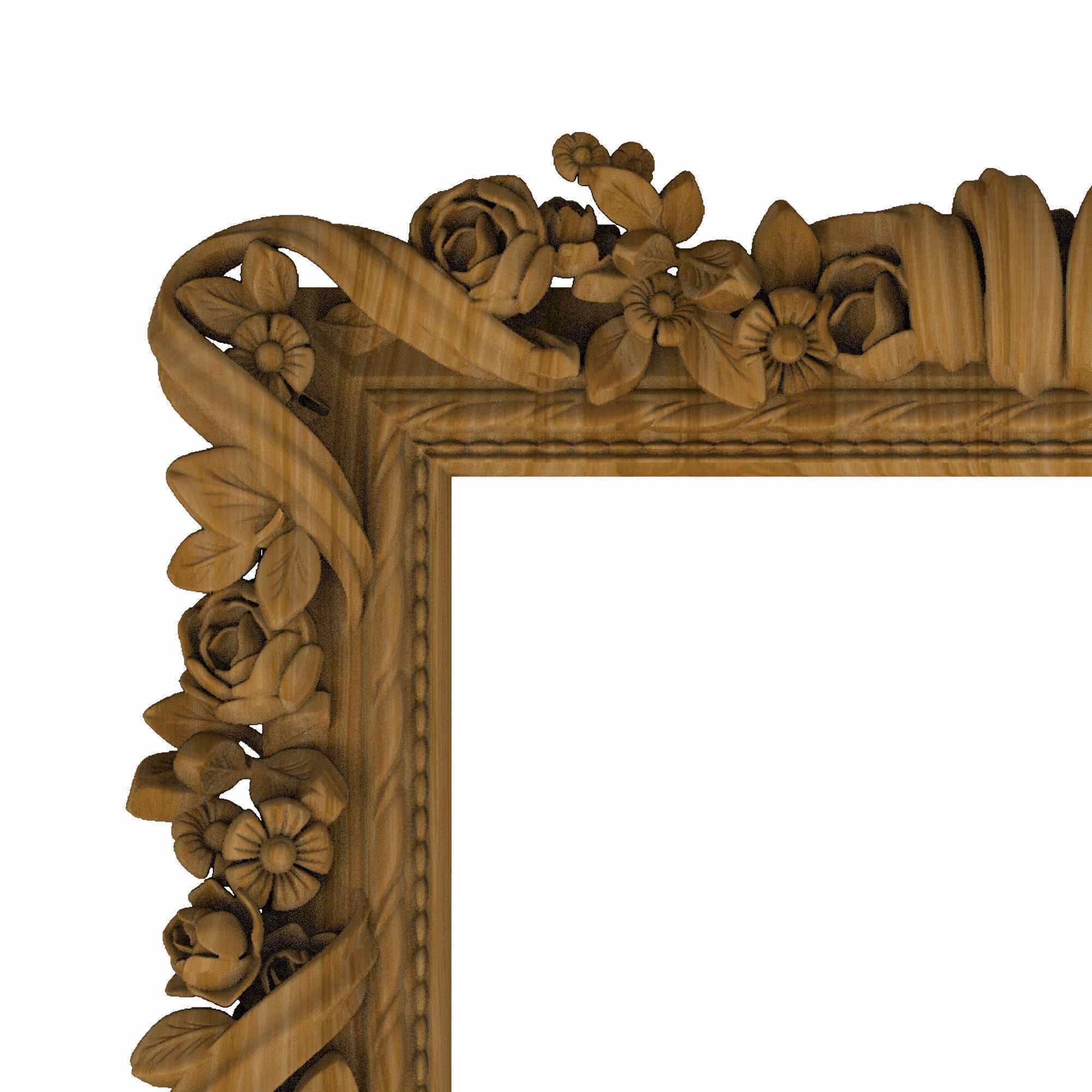 Carved picture frame STL 3D model_1