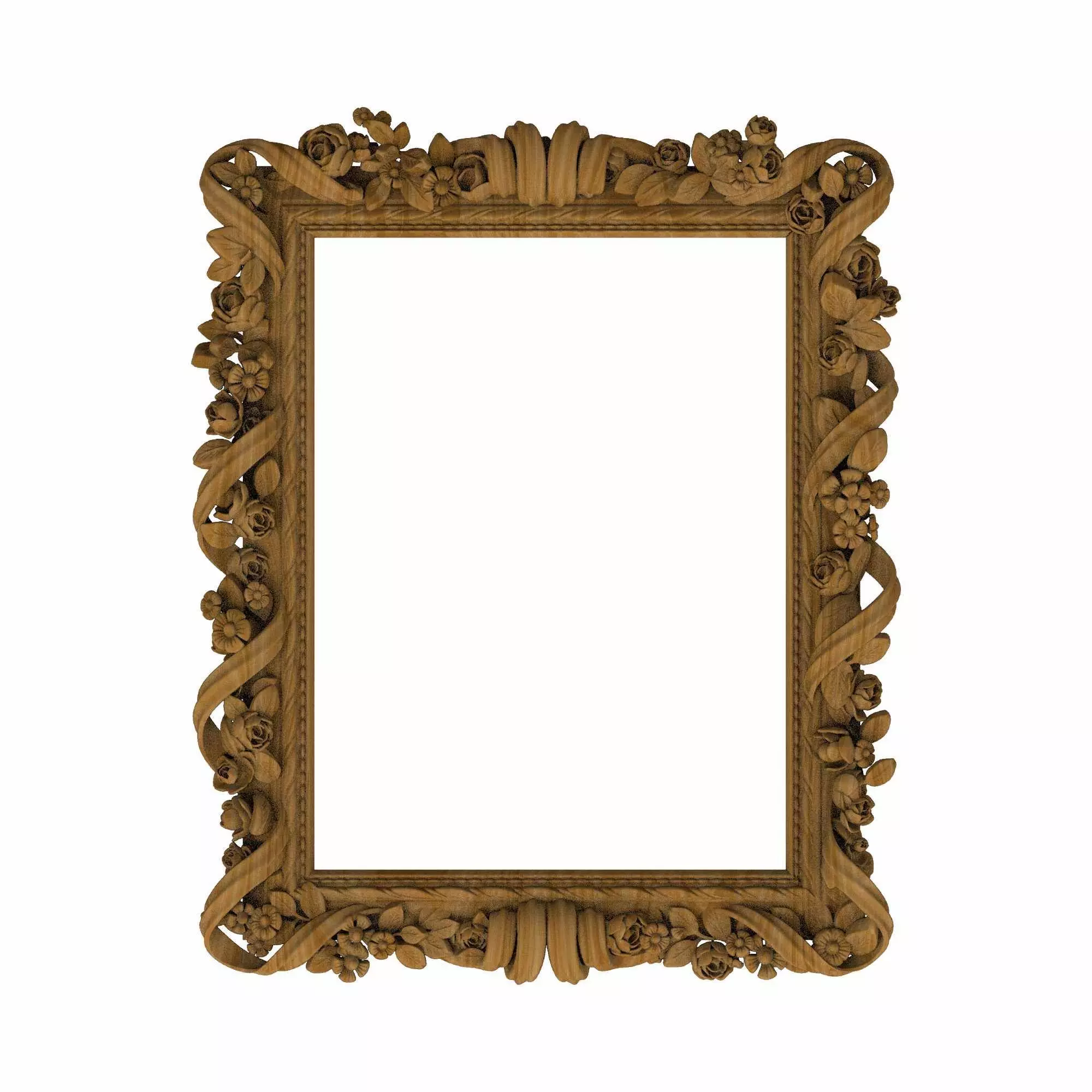 Carved picture frame STL 3D model_0