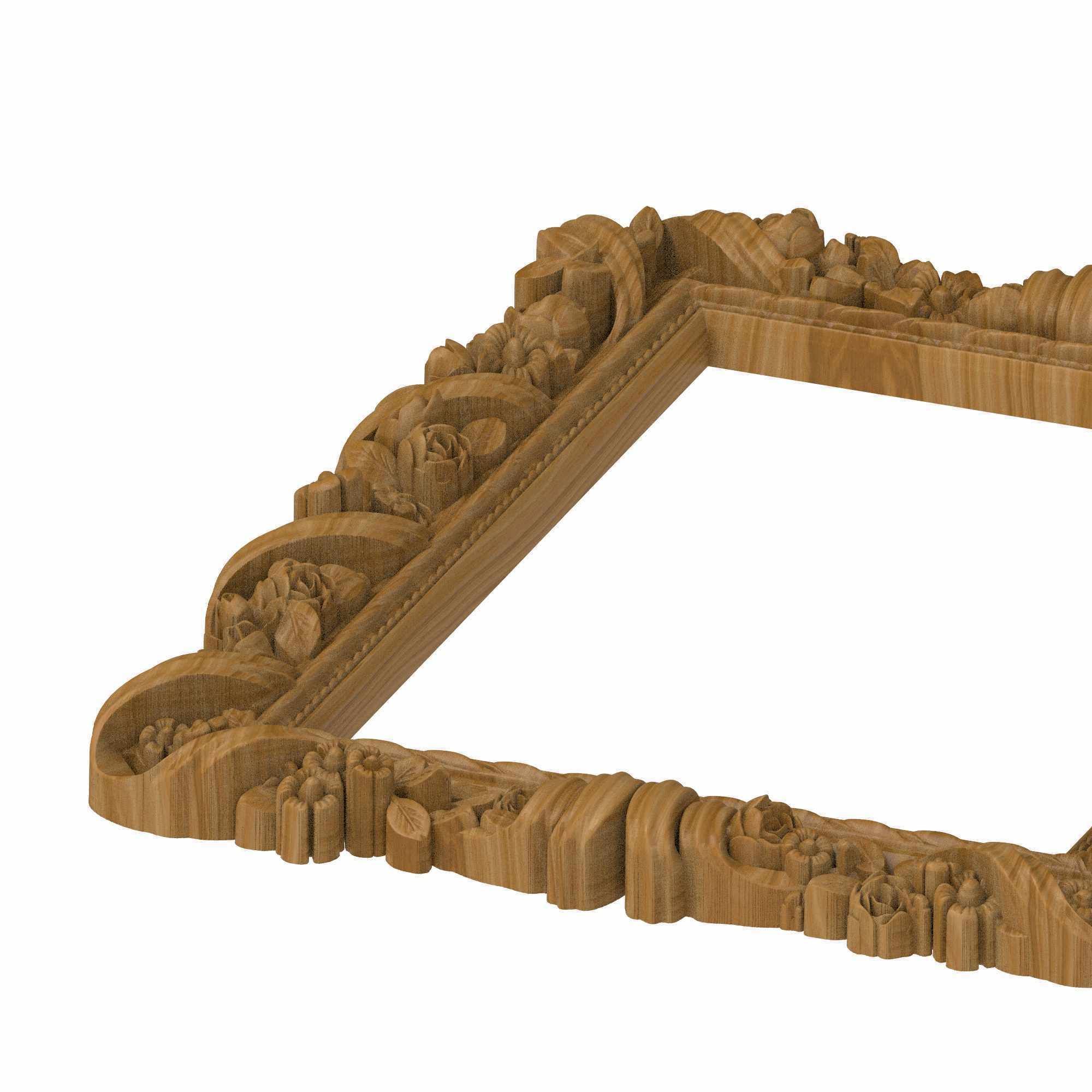 Carved picture frame STL 3D model_2