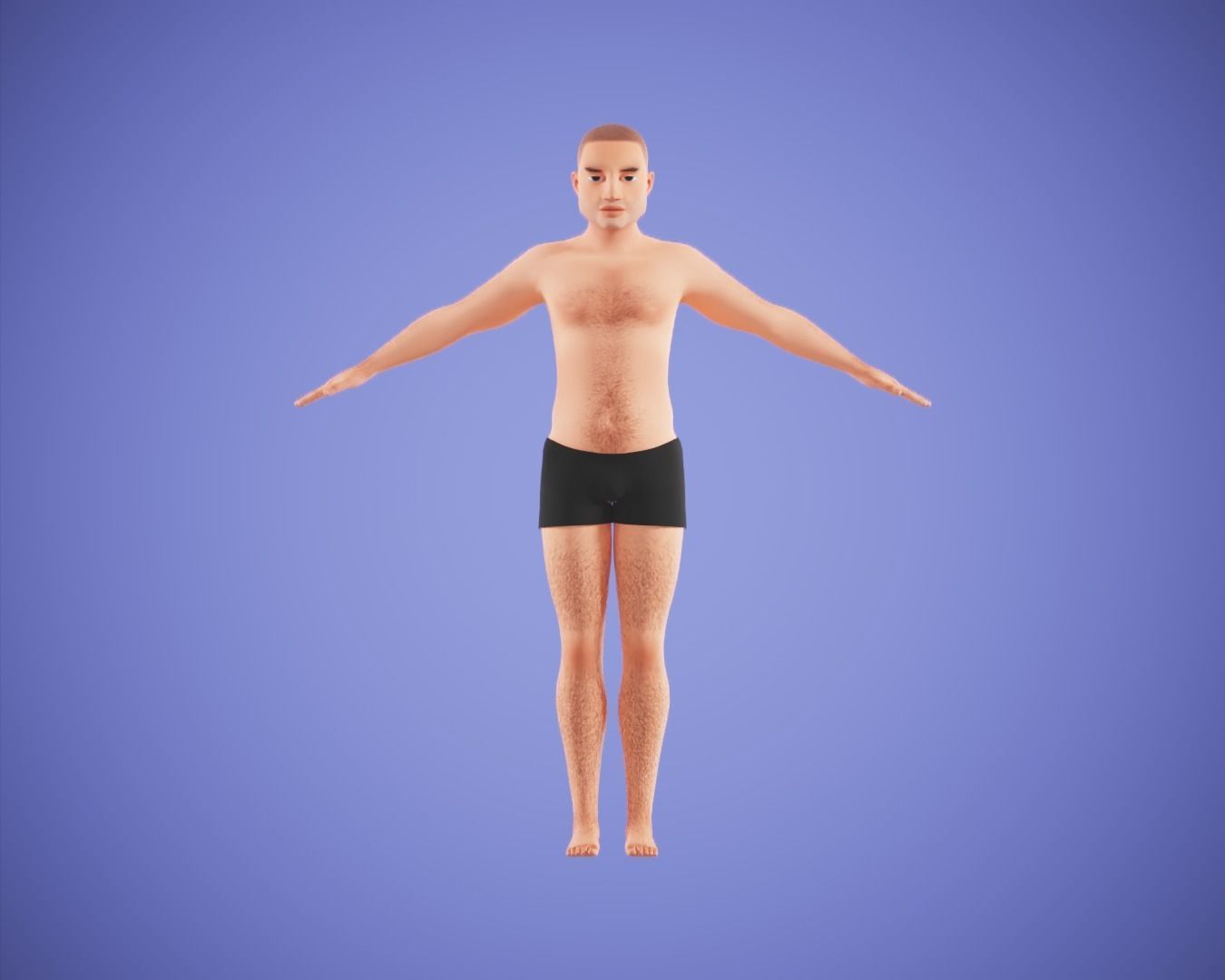 cartoon rigged  boy Low-poly 3D model_1