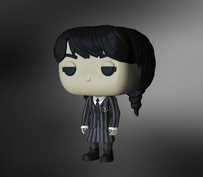 Funko Merlina - Wednesday  3D print model_1