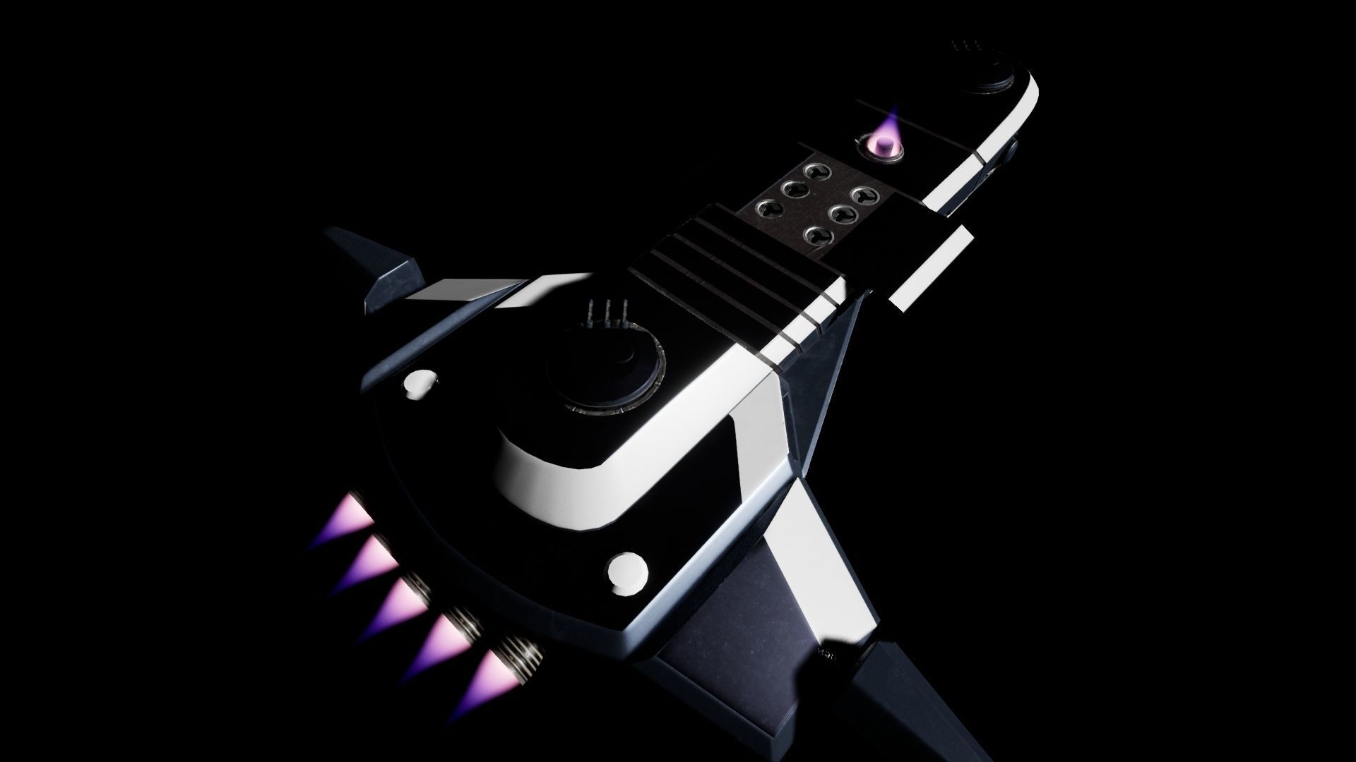 Spaceship Low-poly 3D model_23