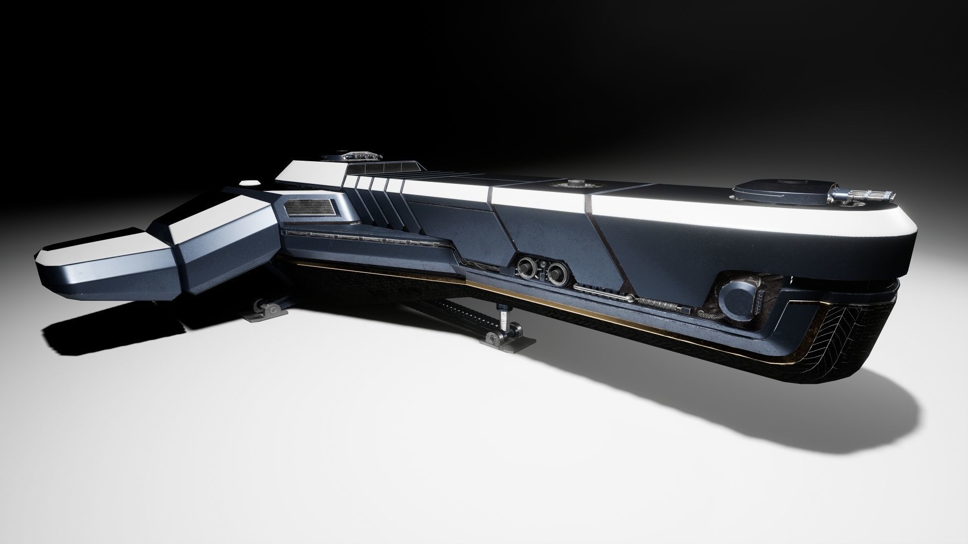 Spaceship Low-poly 3D model_19