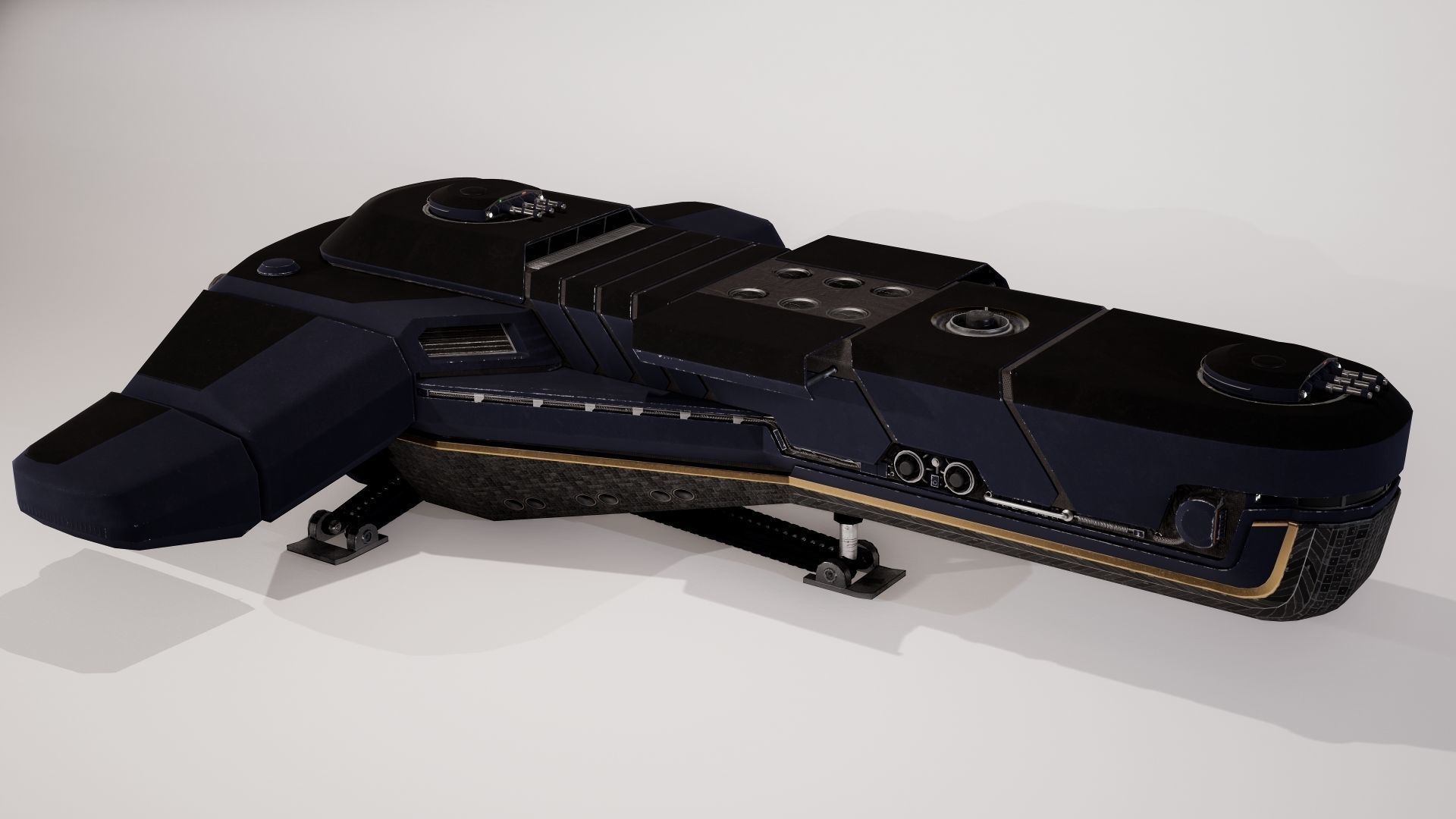 Spaceship Low-poly 3D model_2