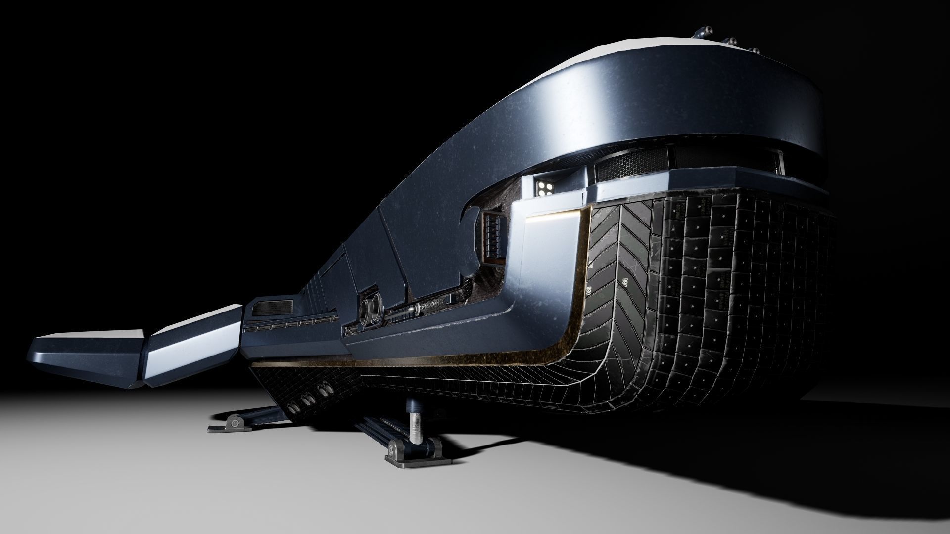 Spaceship Low-poly 3D model_18