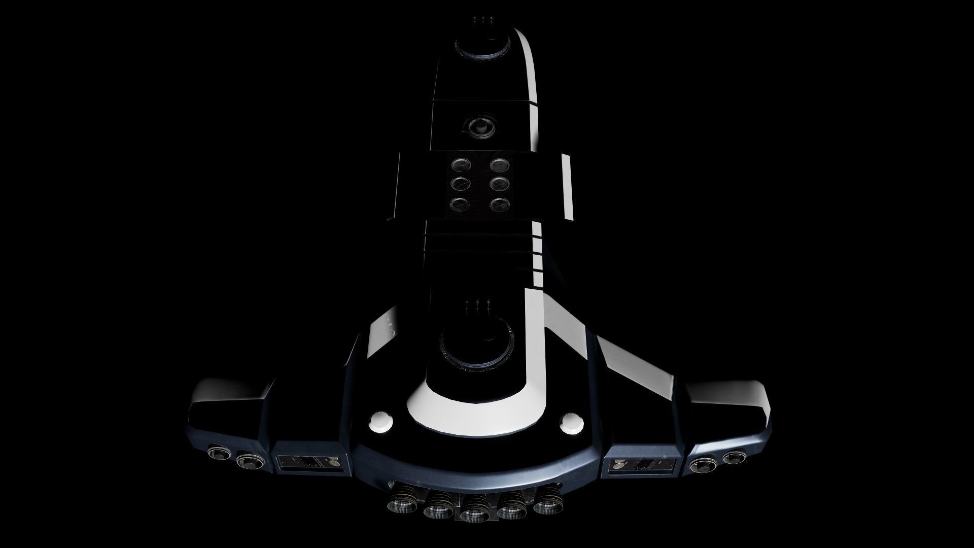 Spaceship Low-poly 3D model_16