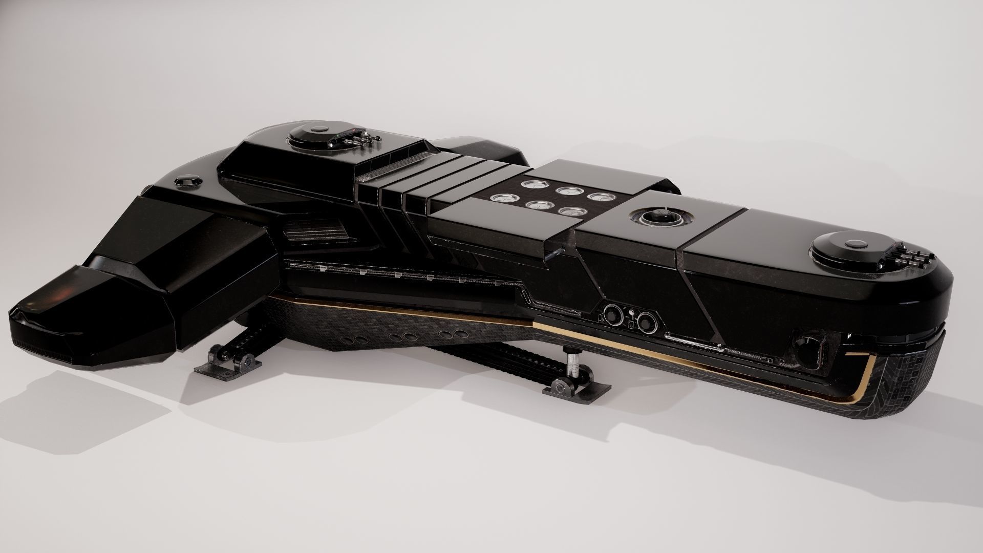 Spaceship Low-poly 3D model_7