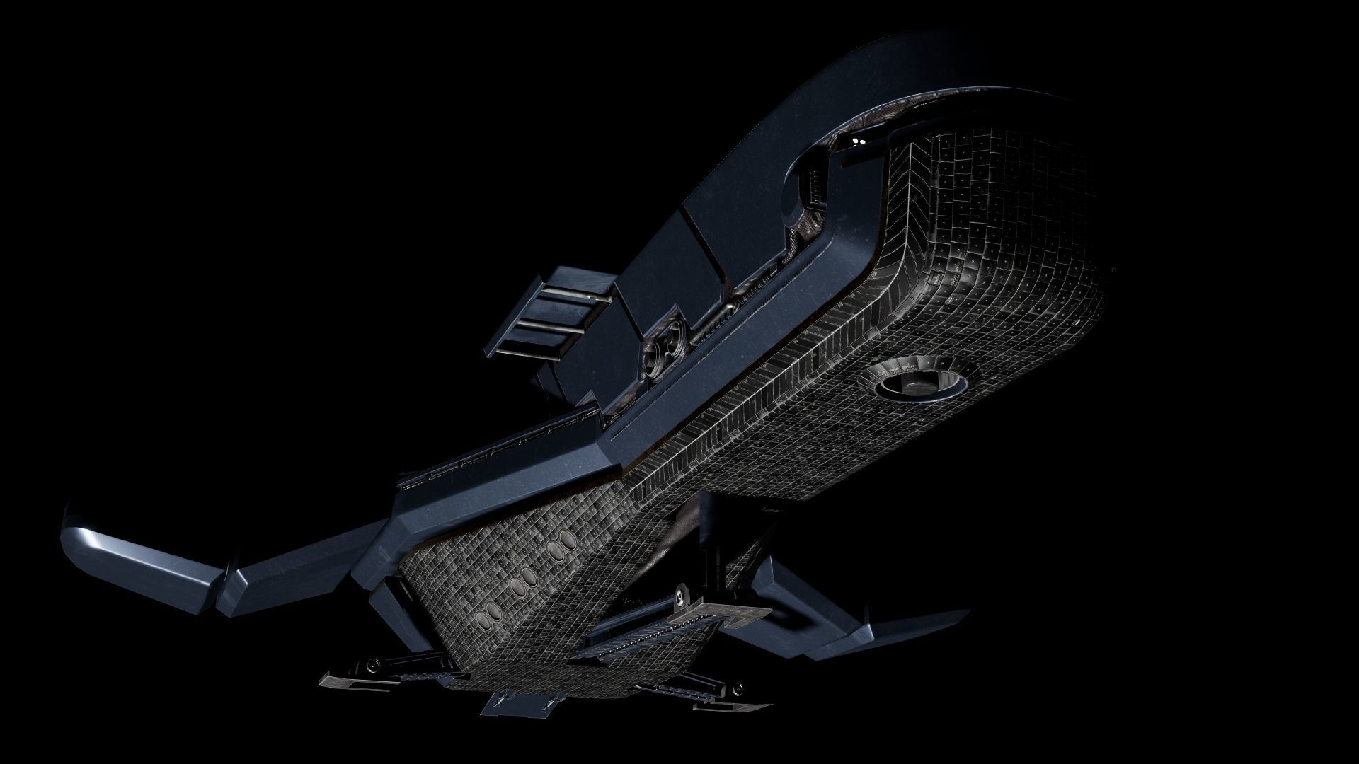 Spaceship Low-poly 3D model_12