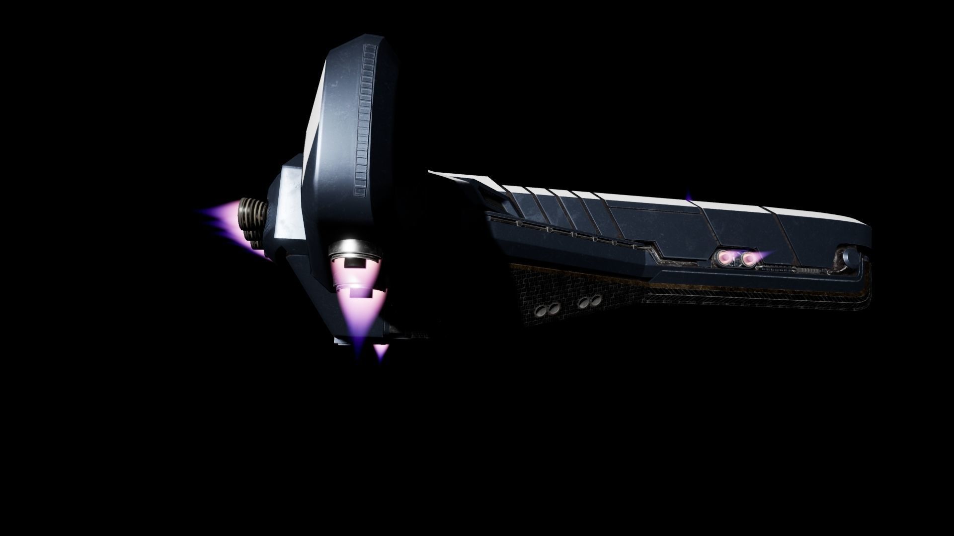 Spaceship Low-poly 3D model_14