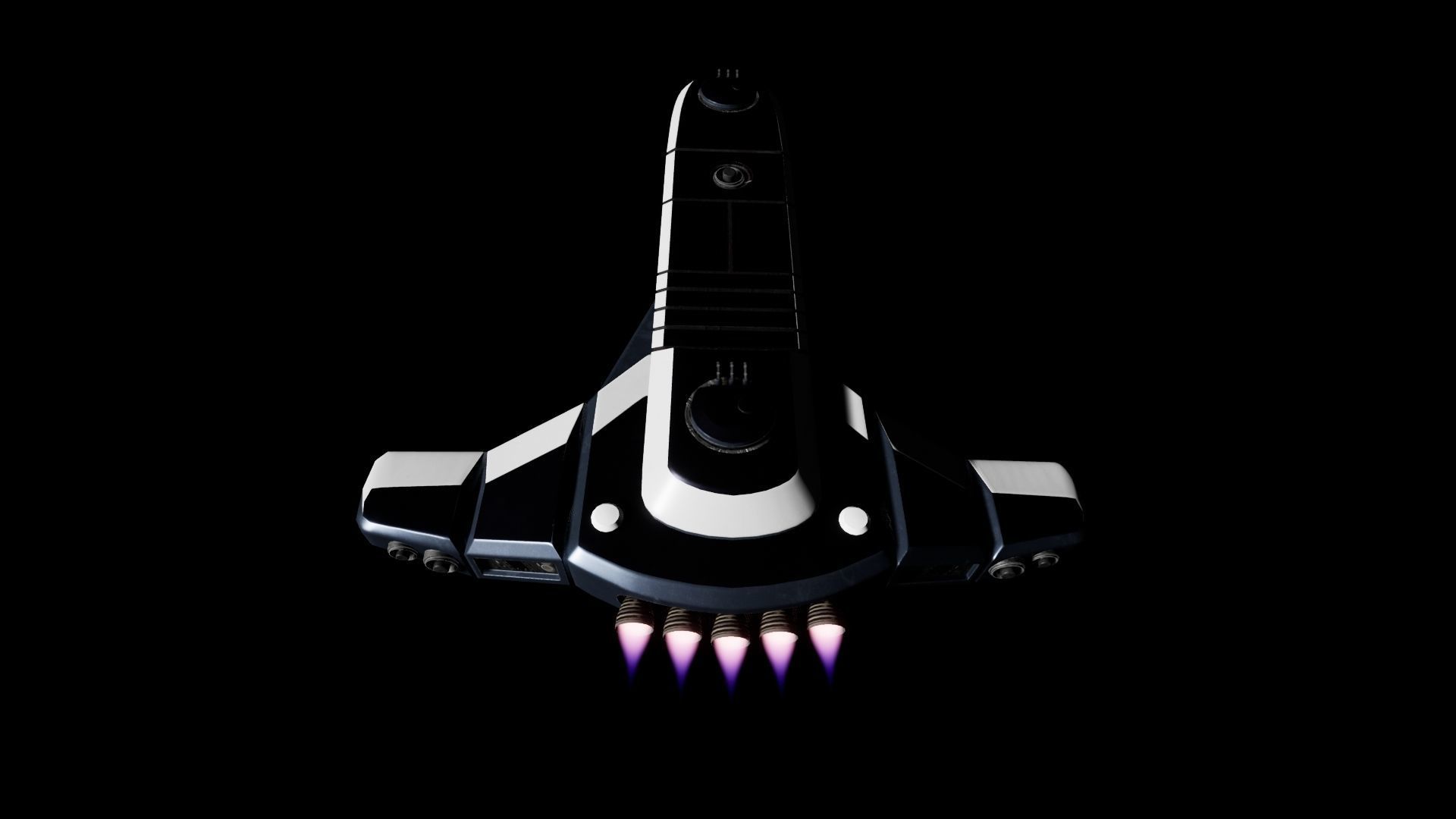 Spaceship Low-poly 3D model_8