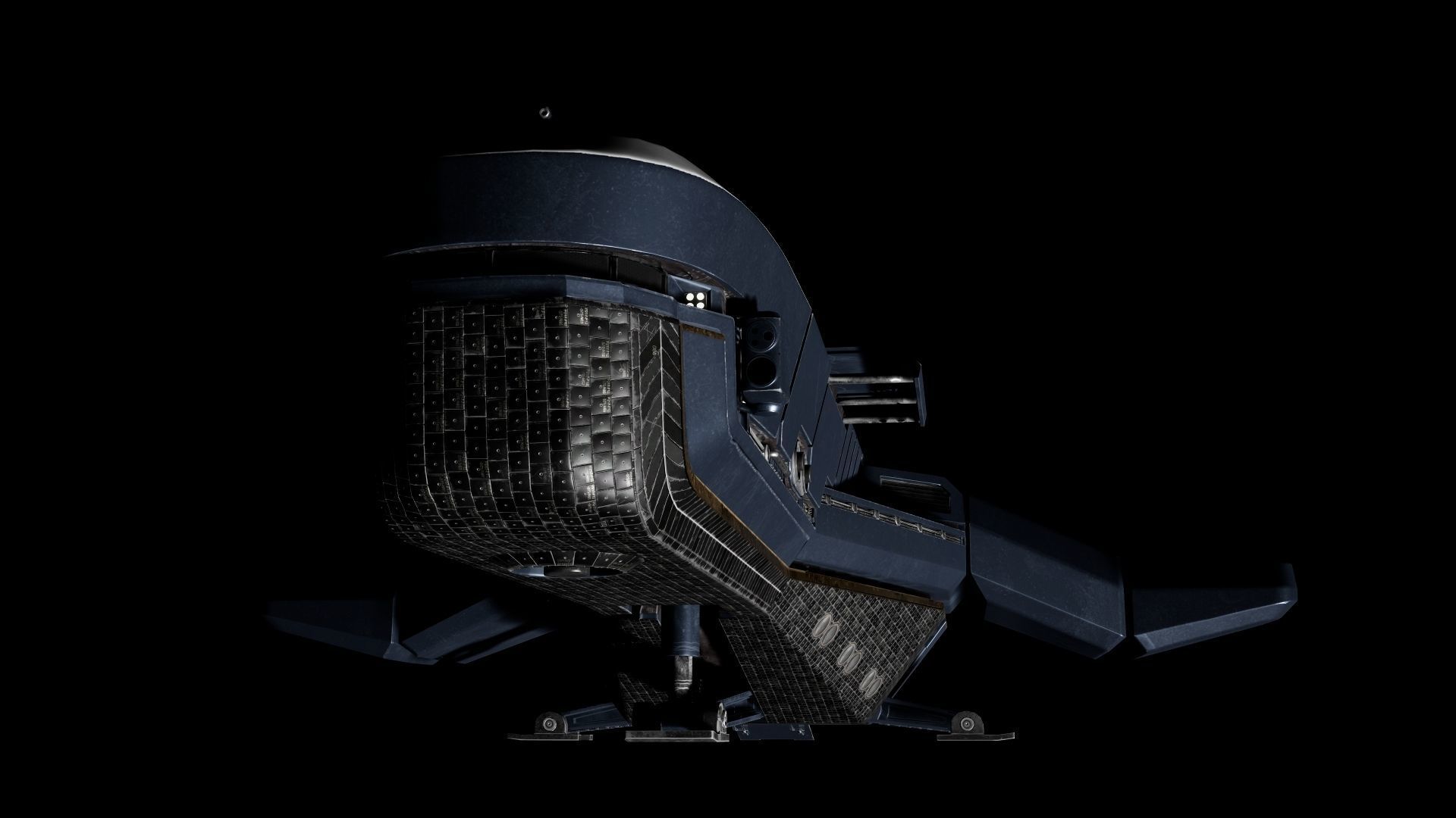 Spaceship Low-poly 3D model_21