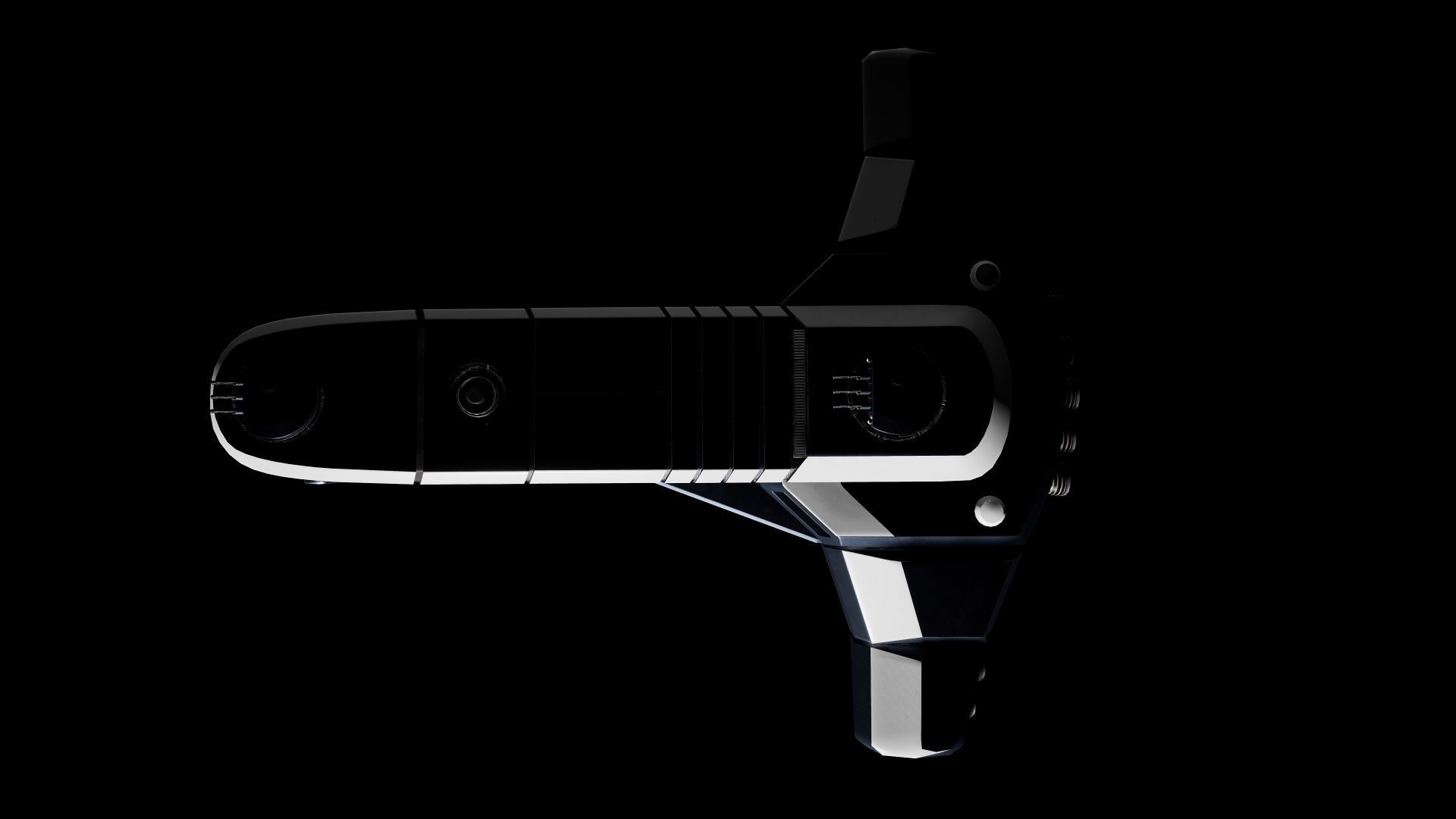 Spaceship Low-poly 3D model_11