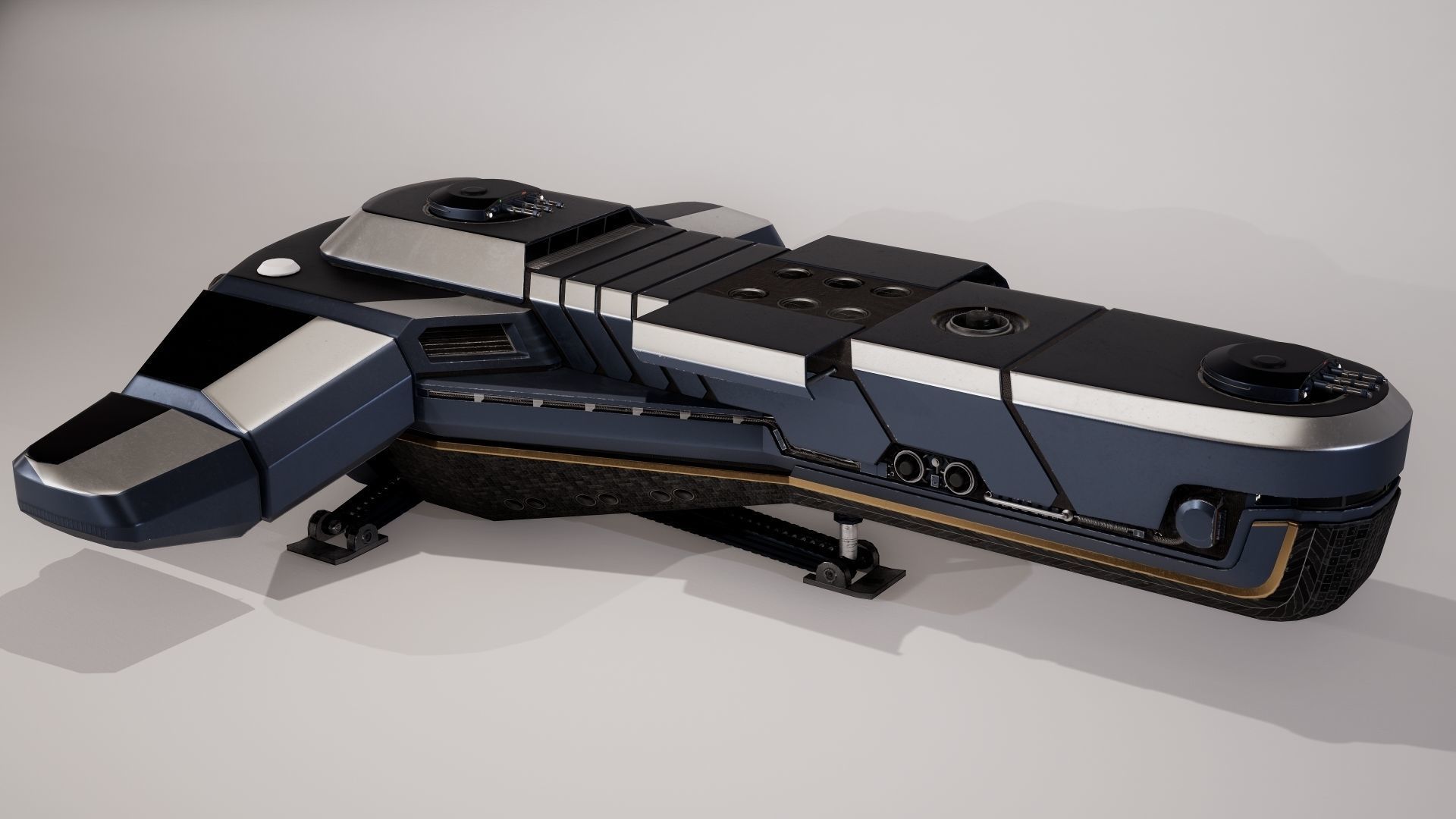 Spaceship Low-poly 3D model_6