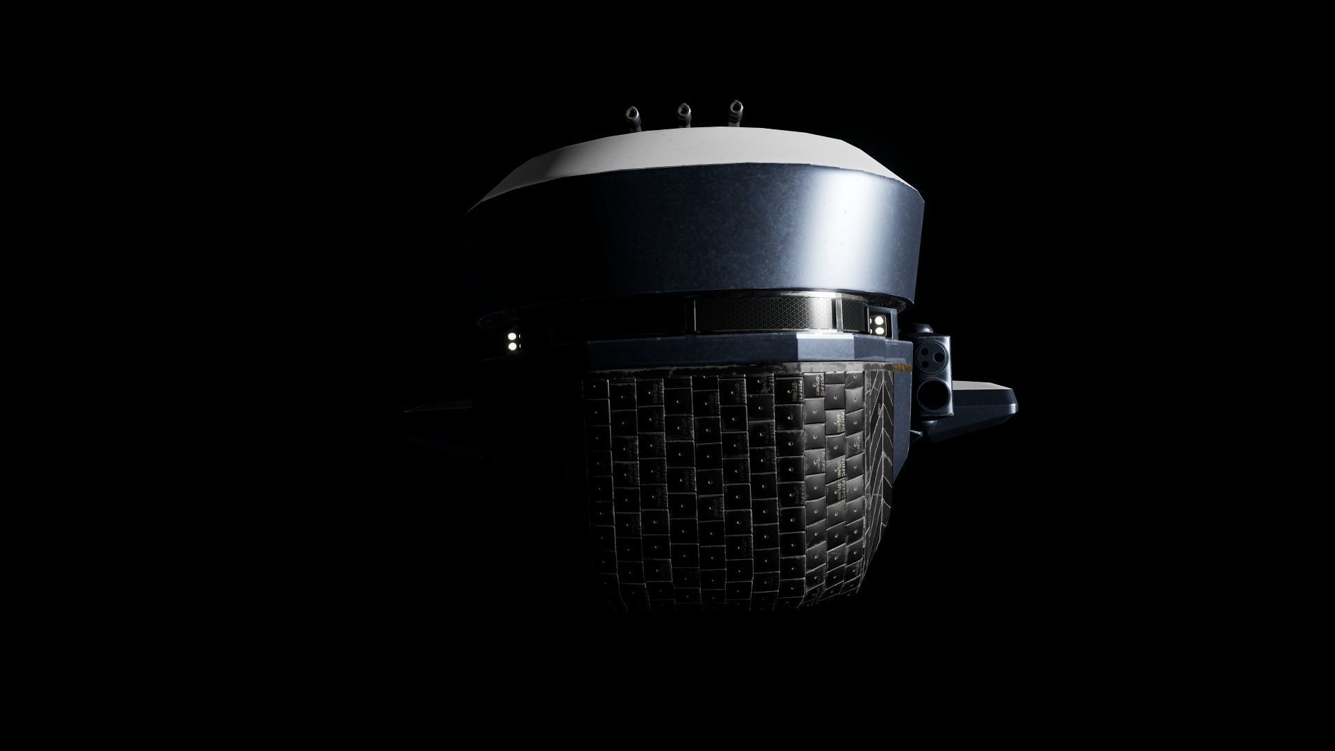 Spaceship Low-poly 3D model_9