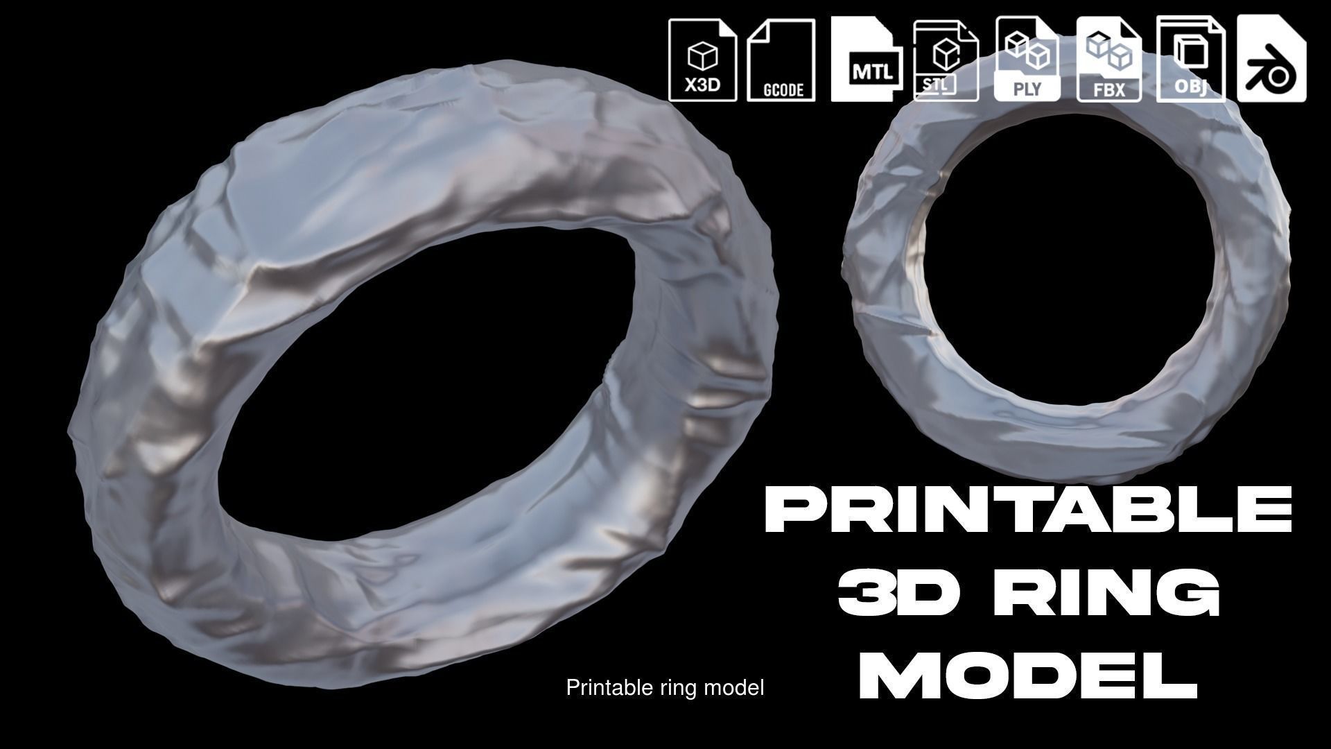 5 Printable ring models 3D Model Collection_3