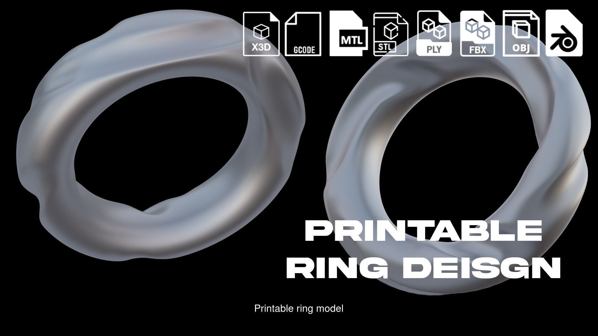 5 Printable ring models 3D Model Collection_1