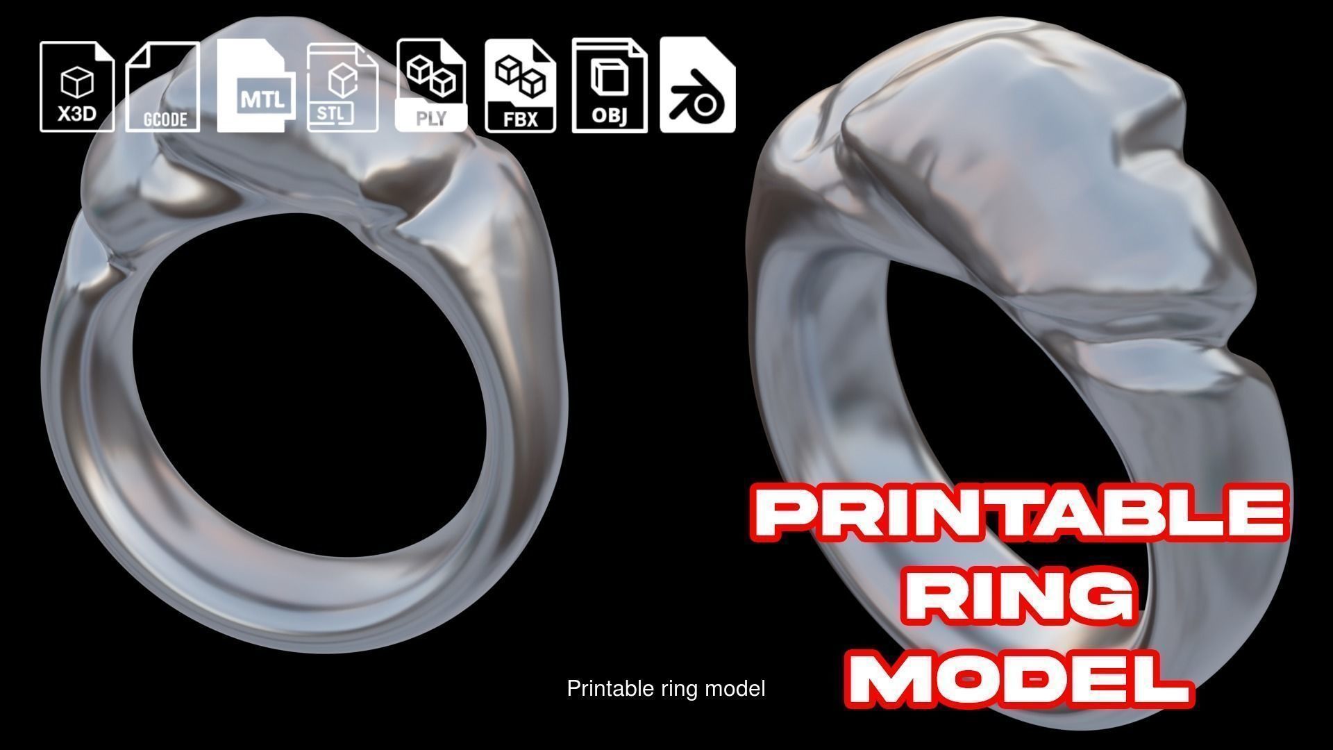 5 Printable ring models 3D Model Collection_5