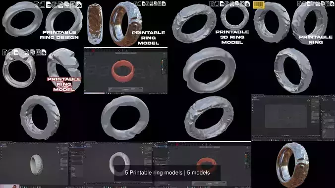 5 Printable ring models