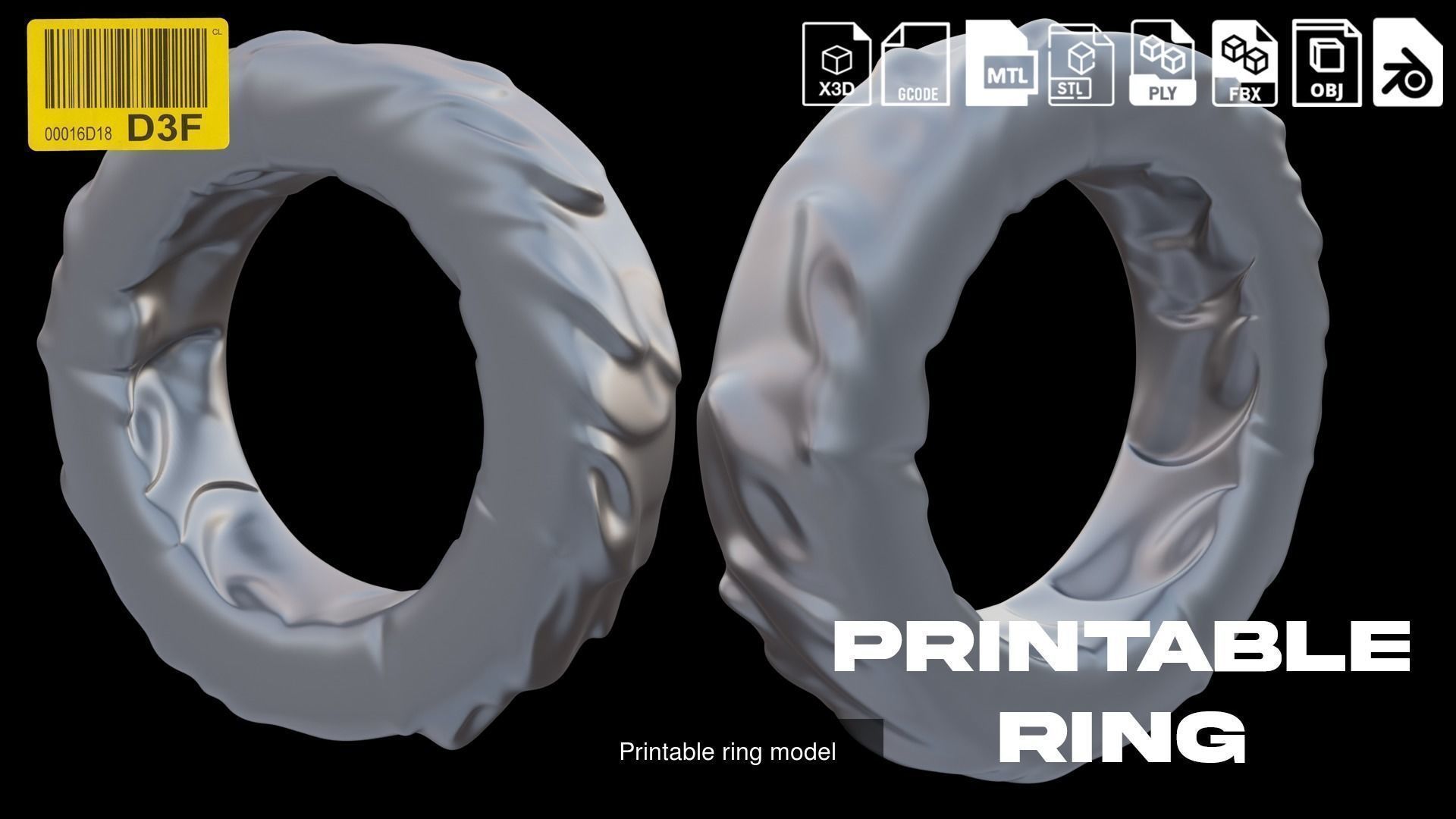 5 Printable ring models 3D Model Collection_4