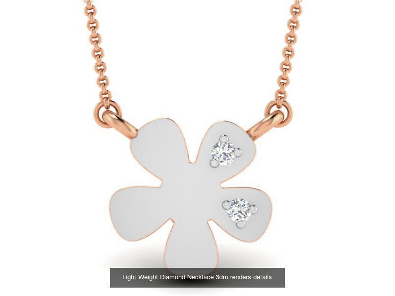 76 Light Weight Diamond Necklace 3dm renders details 3D Model Collection_17